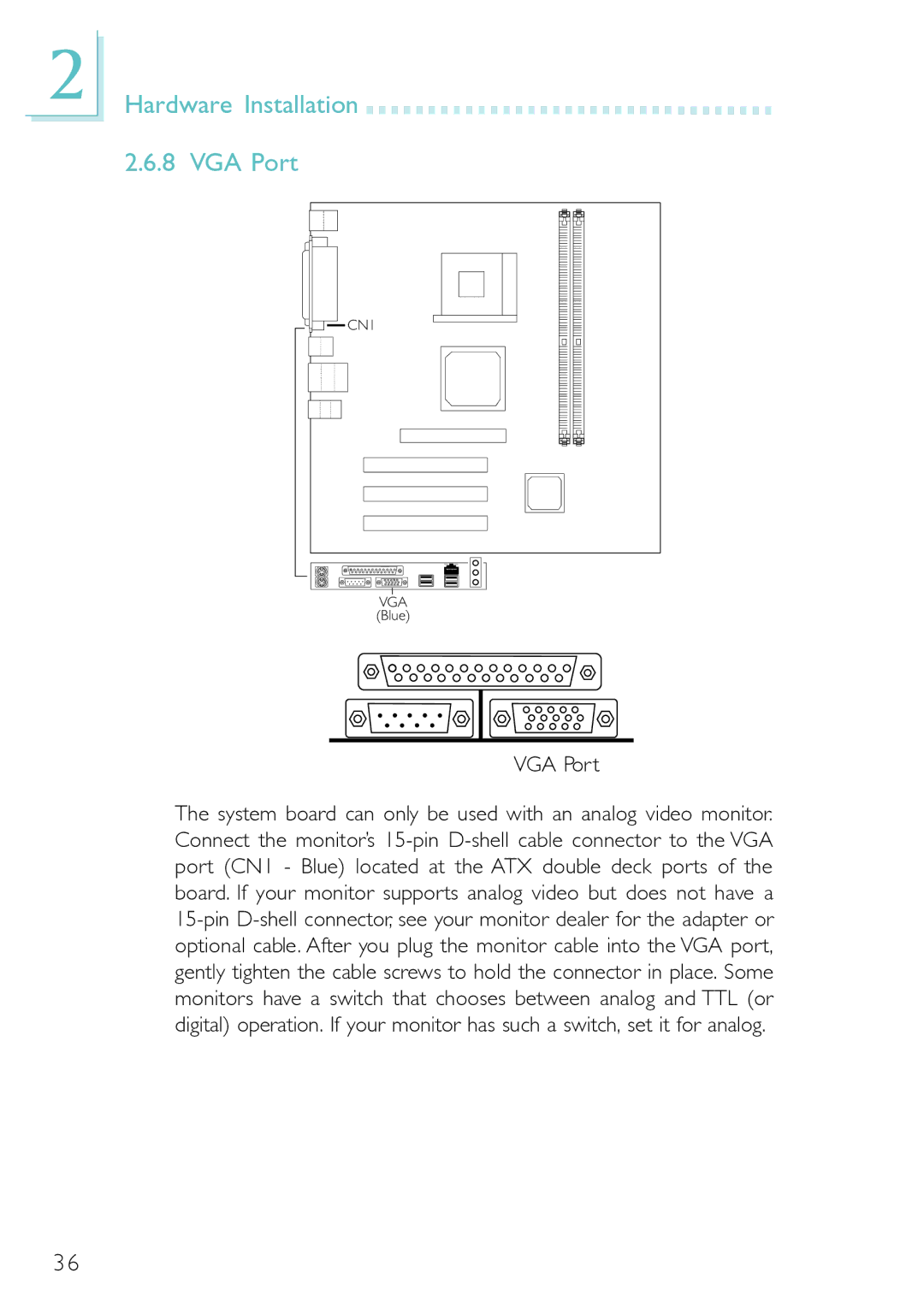 Belkin PM11-EL/RAMA, PM11-UL/RAMA, PM11-EC/RAMA manual Hardware Installation VGA Port 