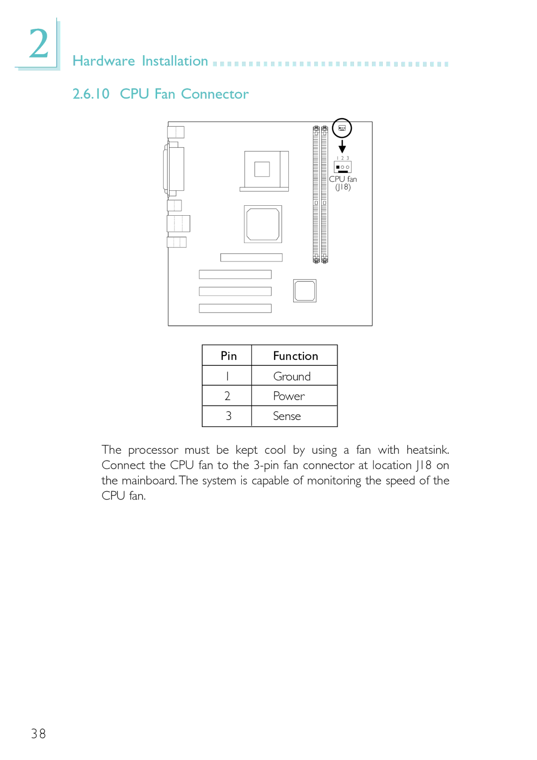 Belkin PM11-EC/RAMA, PM11-EL/RAMA, PM11-UL/RAMA manual Hardware Installation CPU Fan Connector 