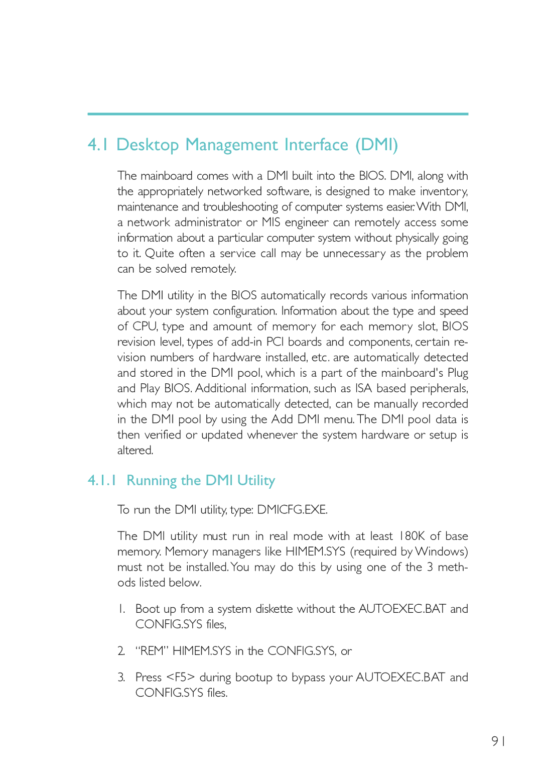 Belkin PM11-UL/RAMA, PM11-EL/RAMA, PM11-EC/RAMA manual Desktop Management Interface DMI, Running the DMI Utility 