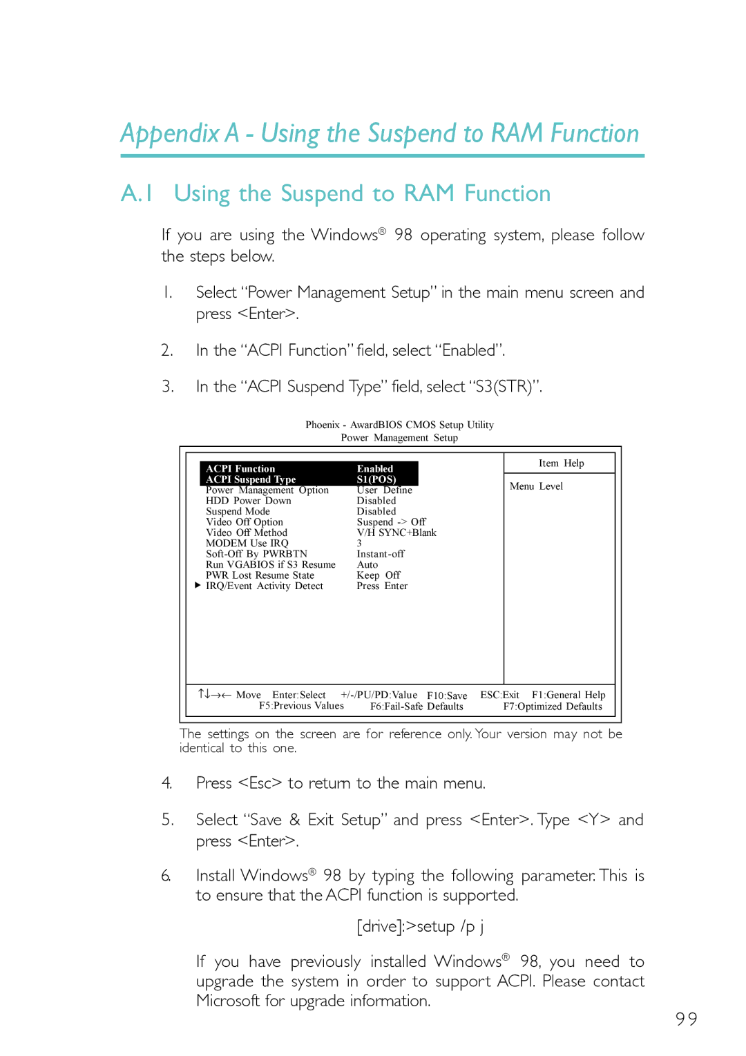 Belkin PM11-EL/RAMA, PM11-UL/RAMA, PM11-EC/RAMA manual Appendix a Using the Suspend to RAM Function 