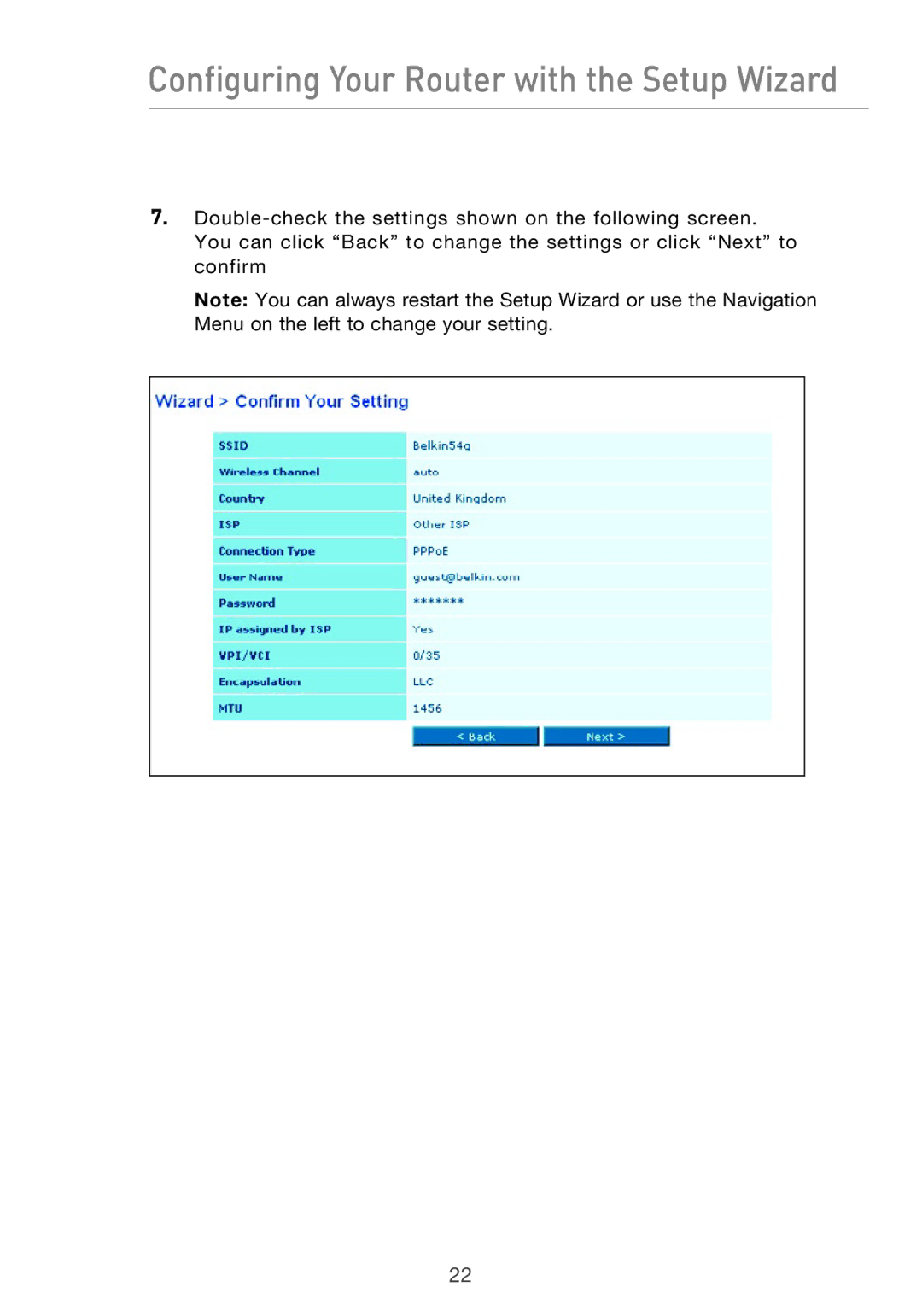 Belkin Pre-N manual Configuring Your Router with the Setup Wizard 