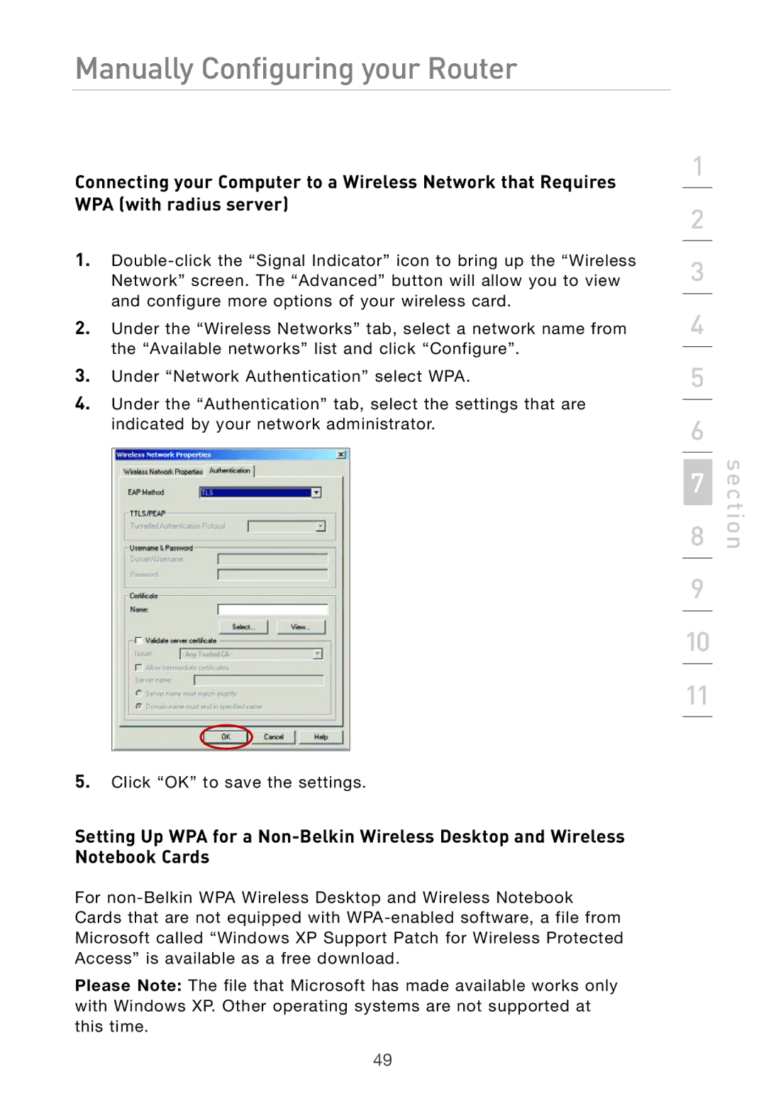 Belkin Pre-N manual Manually Configuring your Router 