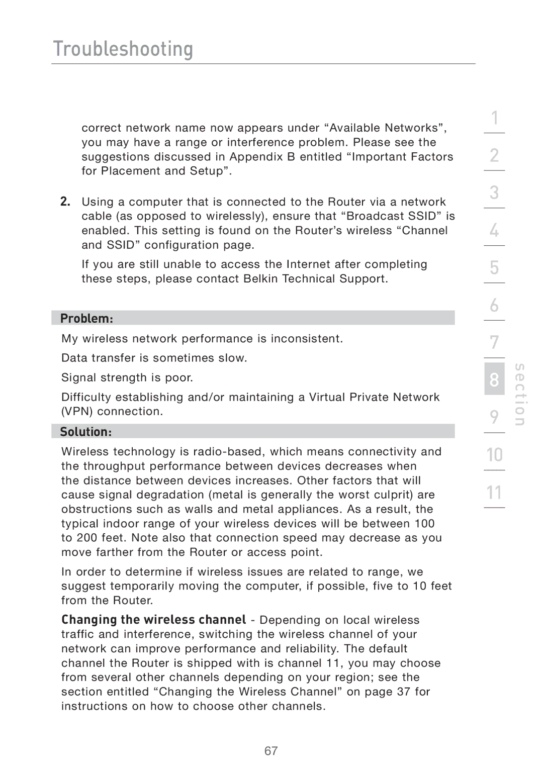 Belkin Pre-N manual Section 