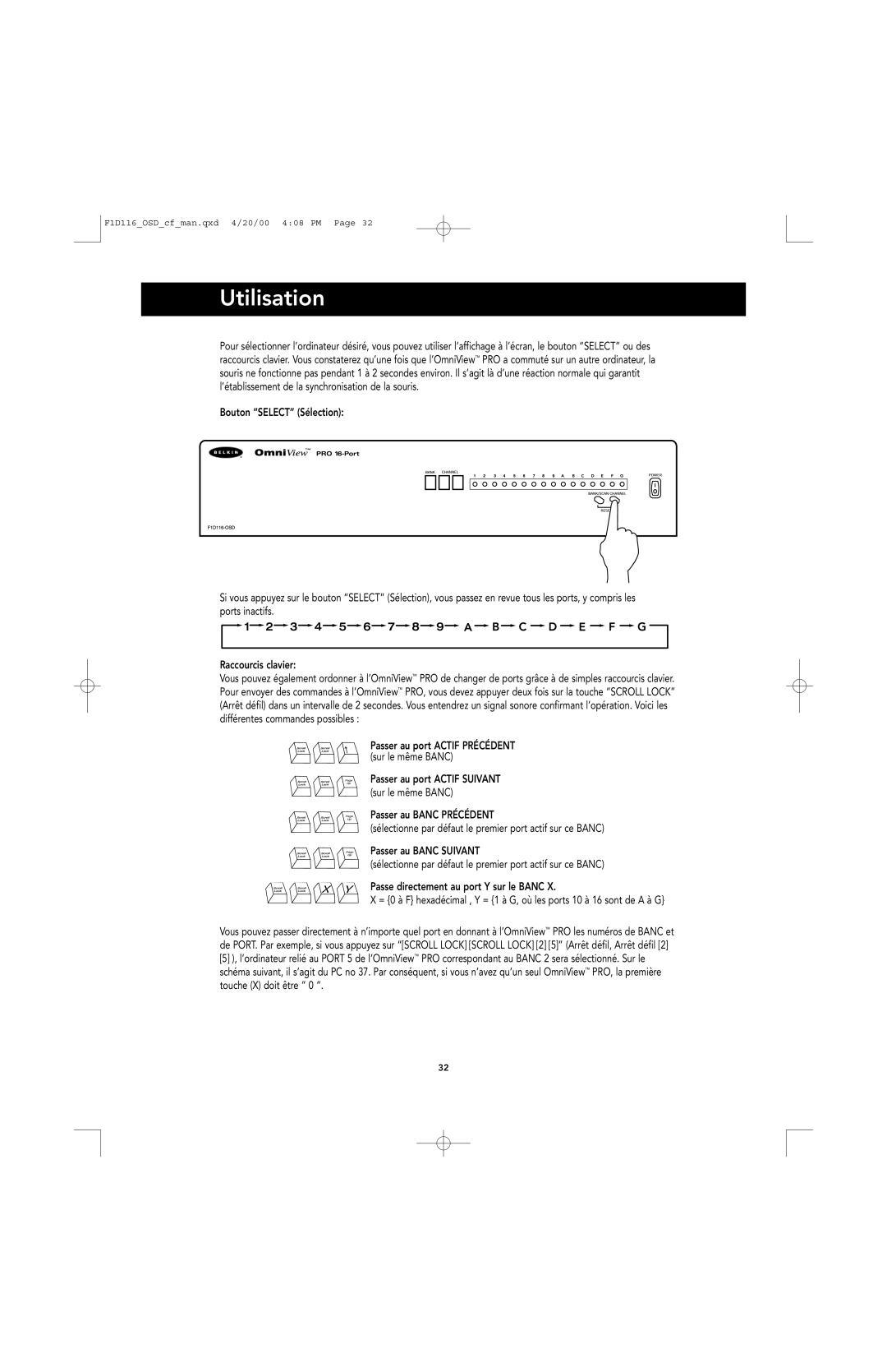 Belkin PRO manual Utilisation 