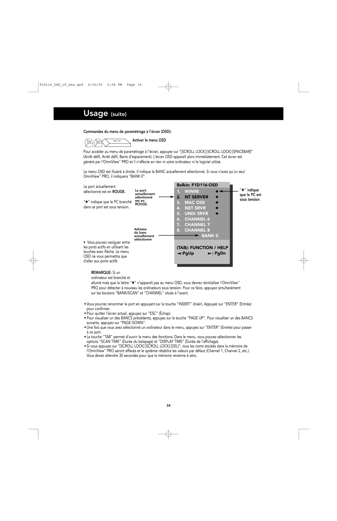 Belkin PRO manual Usage suite 