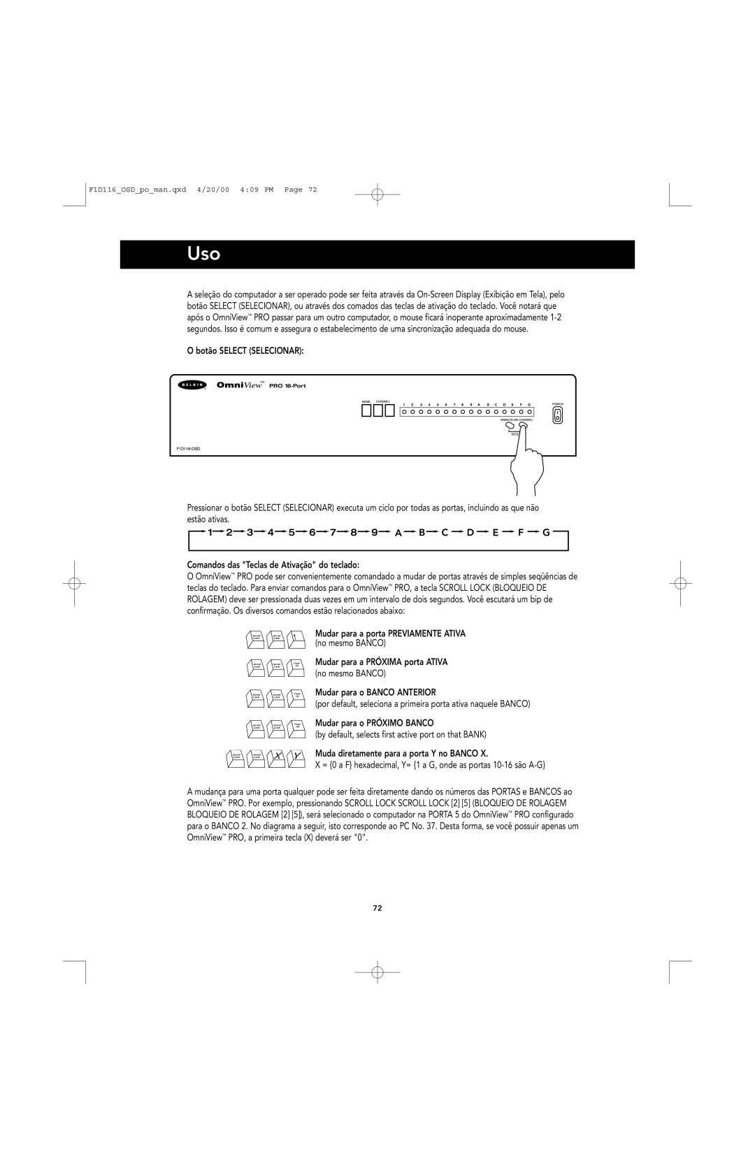 Belkin PRO manual Uso 