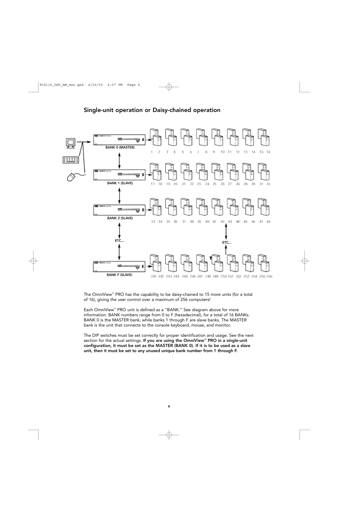 Belkin PRO manual Single-unit operation or Daisy-chained operation 