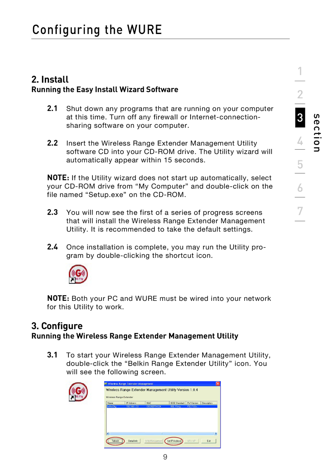 Belkin Range Extender/ Access Point manual Configure, Running the Easy Install Wizard Software 