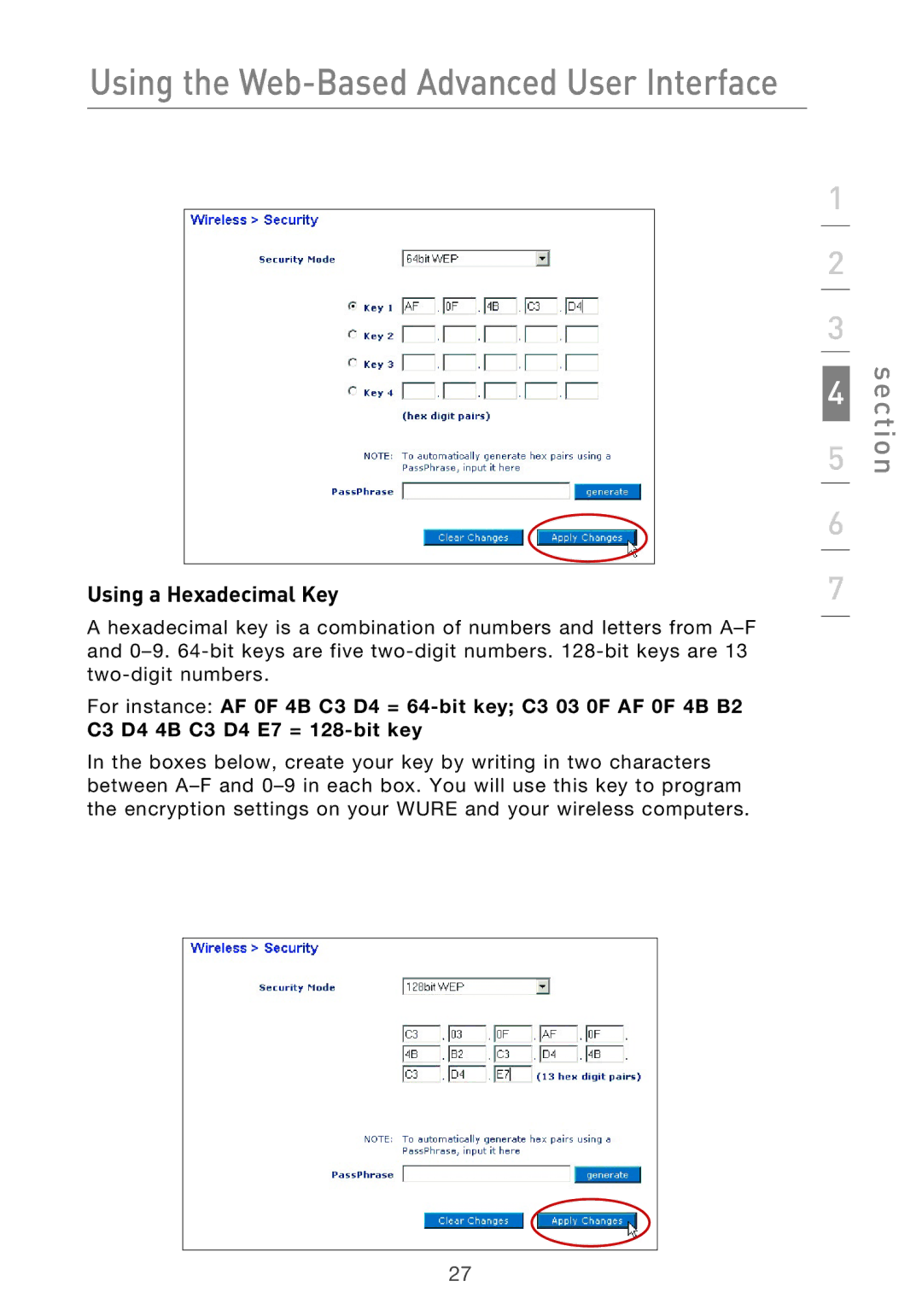 Belkin Range Extender/ Access Point manual Using a Hexadecimal Key 