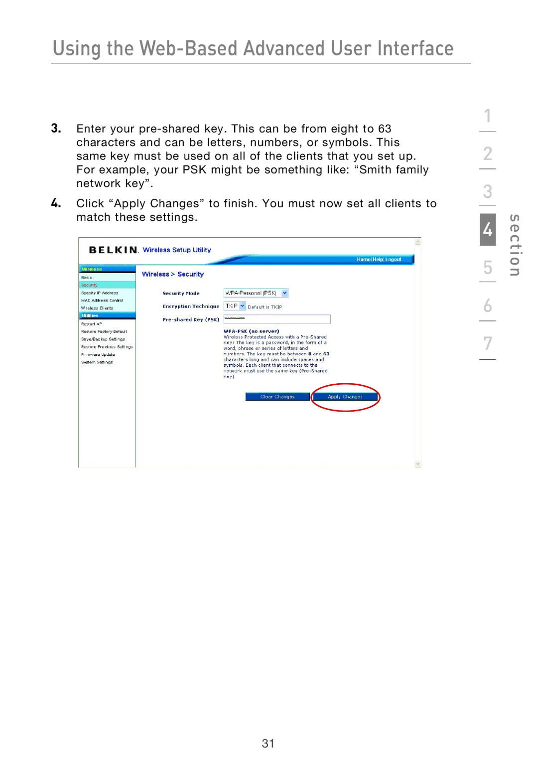 Belkin Range Extender/ Access Point manual Using the Web-Based Advanced User Interface 