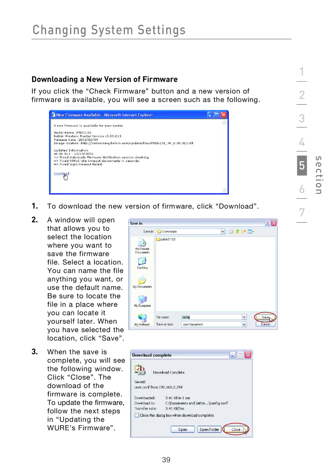 Belkin Range Extender/ Access Point manual Downloading a New Version of Firmware 