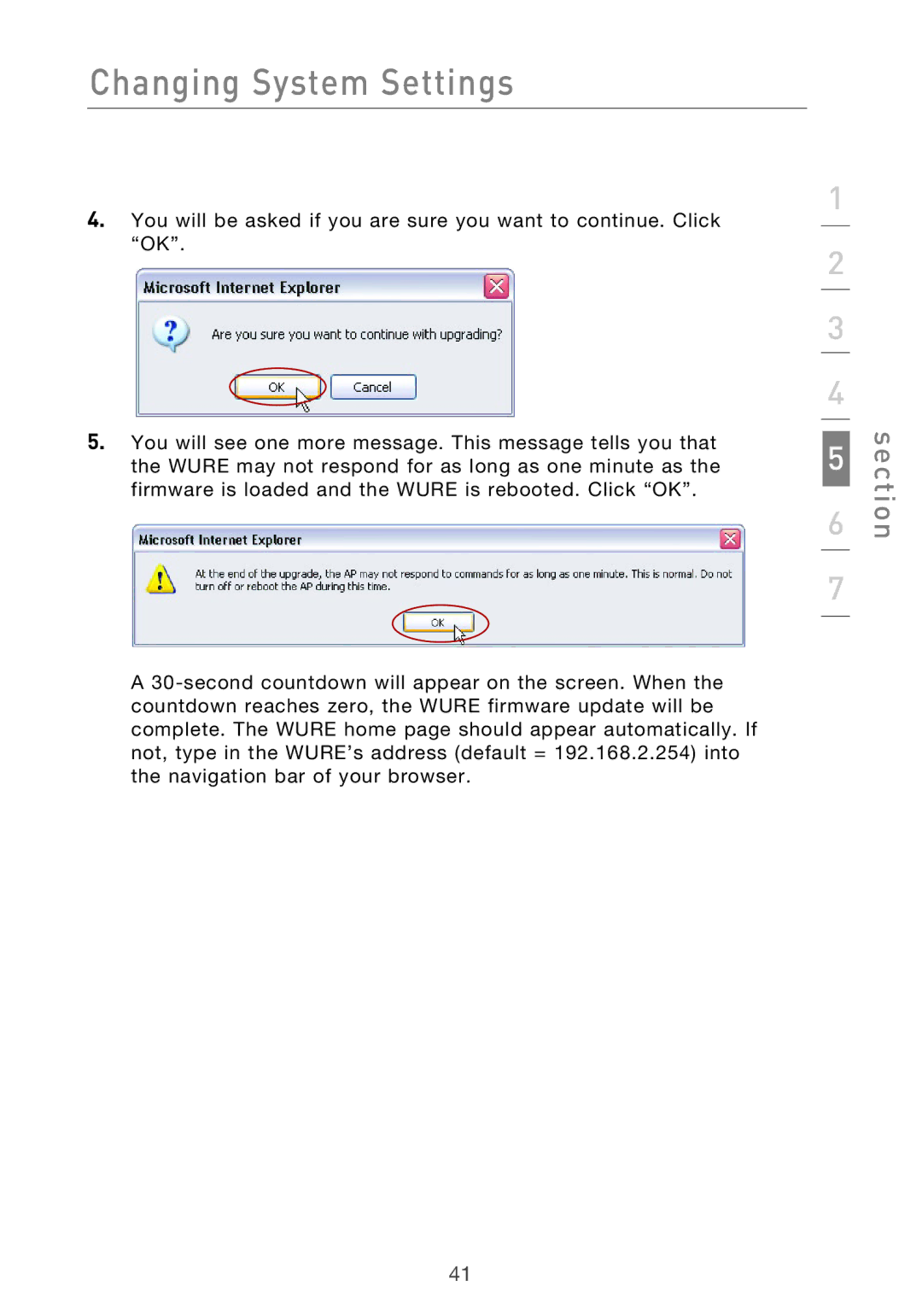 Belkin Range Extender/ Access Point manual Changing System Settings 