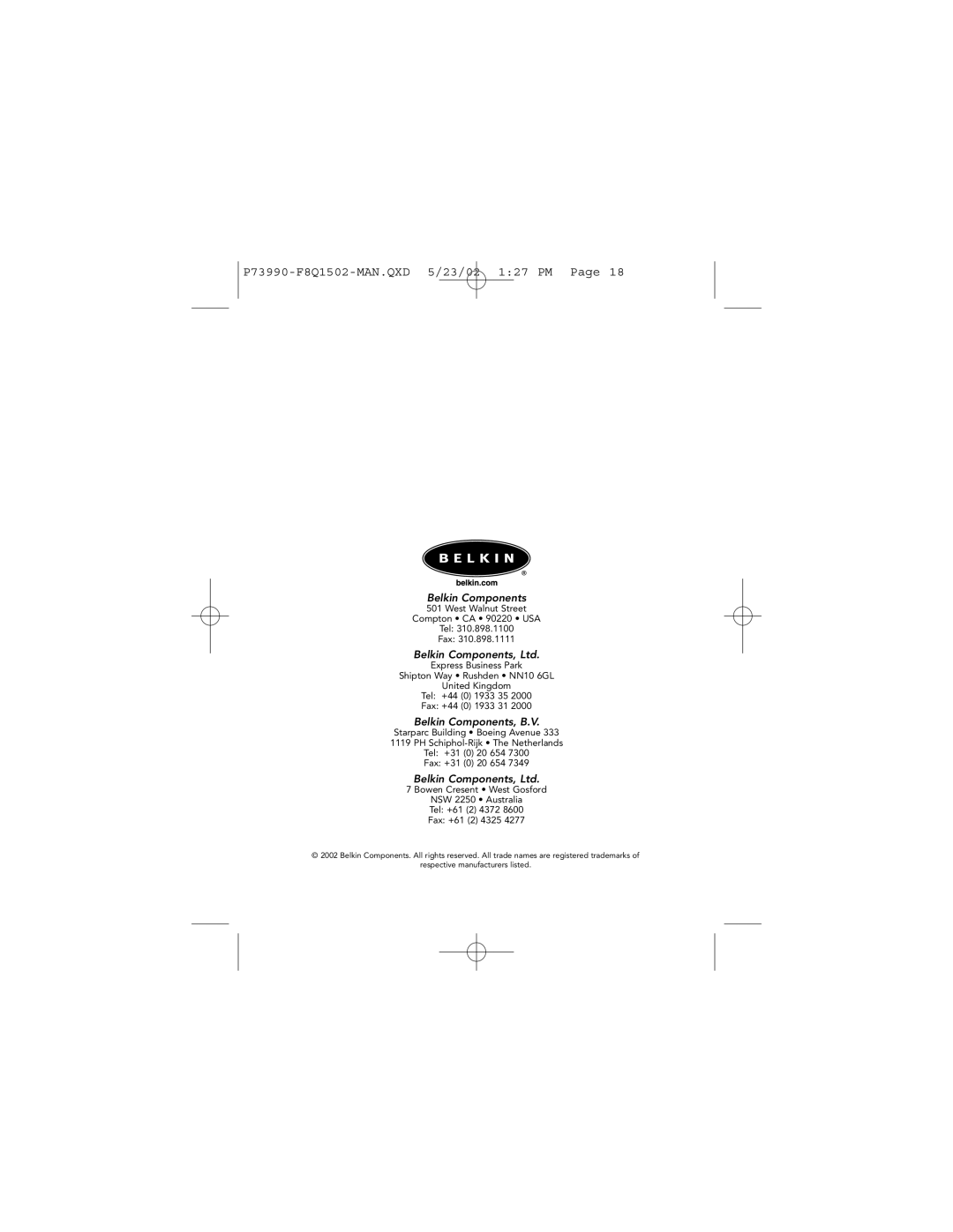 Belkin SnapNType manual Belkin Components 