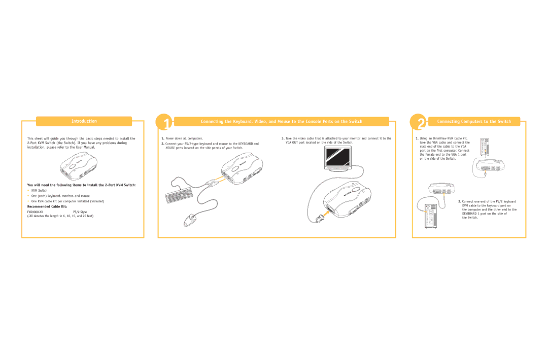 Belkin user manual Introduction, Connecting Computers to the Switch, Power down all computers 