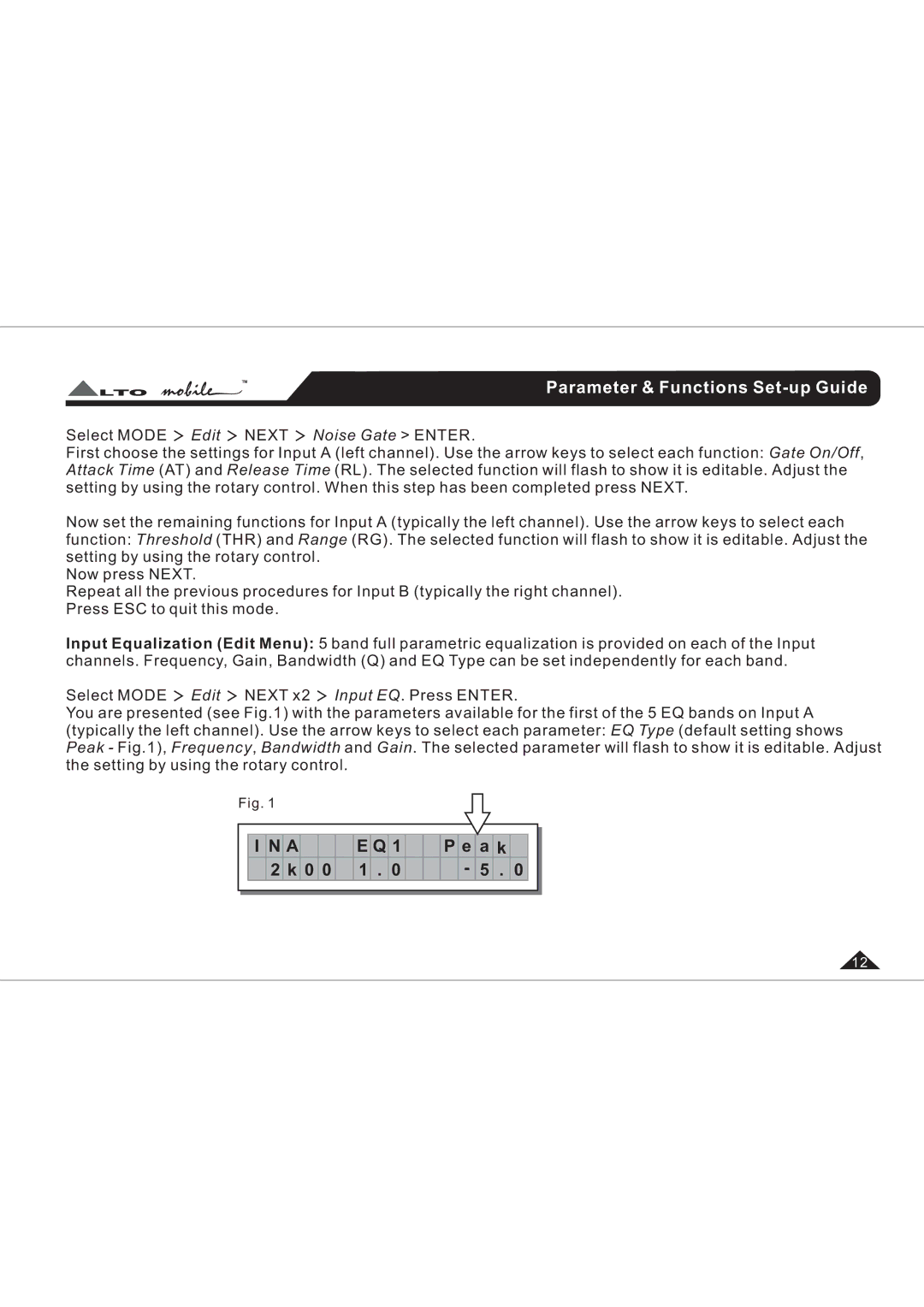 Belkin UCSPRO-RM2 user manual Parameter & Functions Set-up Guide 