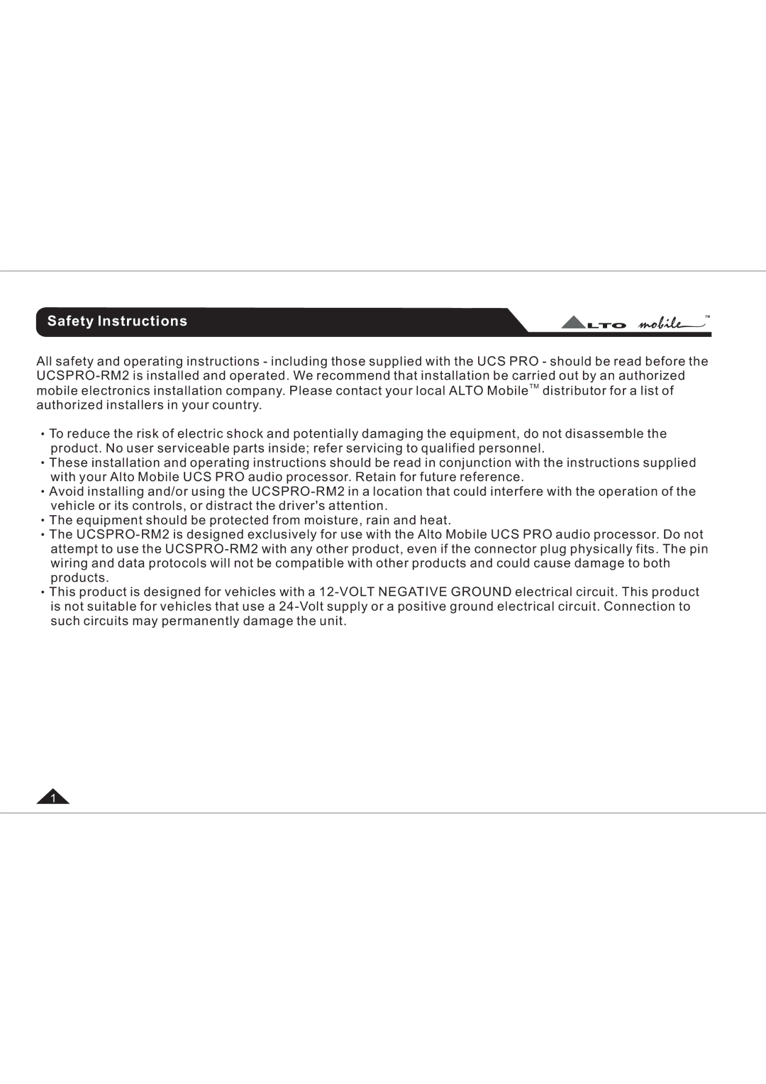 Belkin UCSPRO-RM2 user manual Safety Instructions 