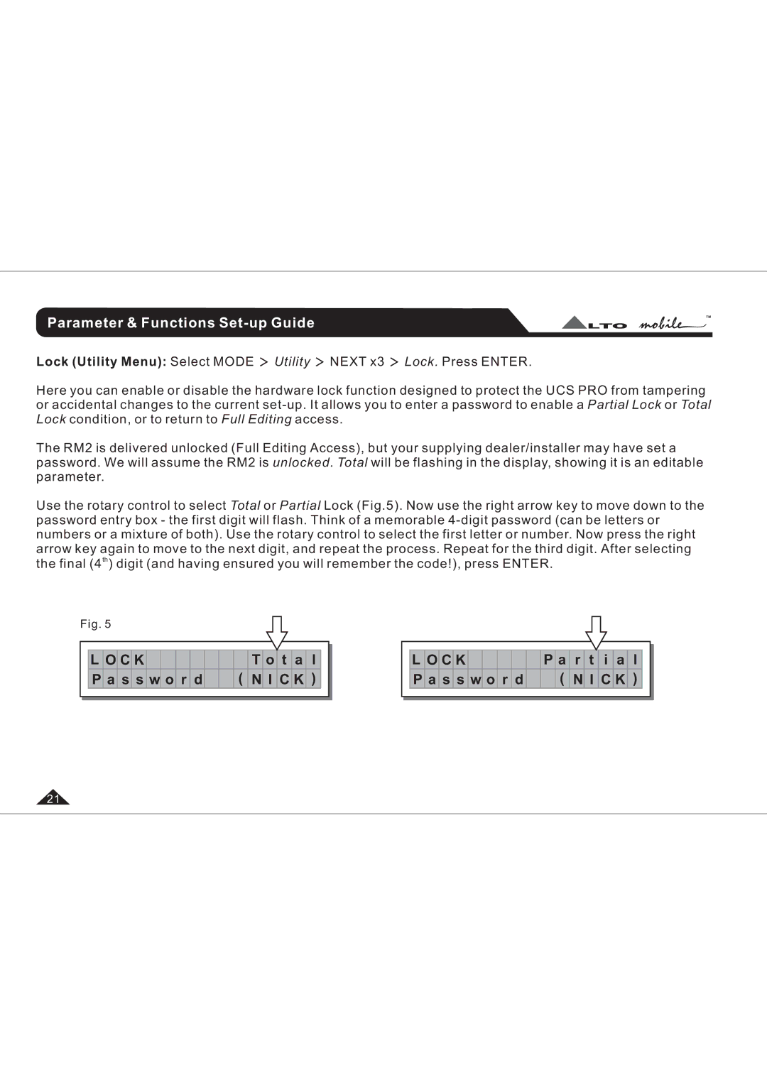 Belkin UCSPRO-RM2 user manual Parameter & Functions Set-up Guide 