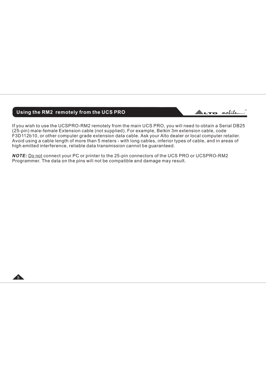 Belkin UCSPRO-RM2 user manual Using the RM2 remotely from the UCS PRO 