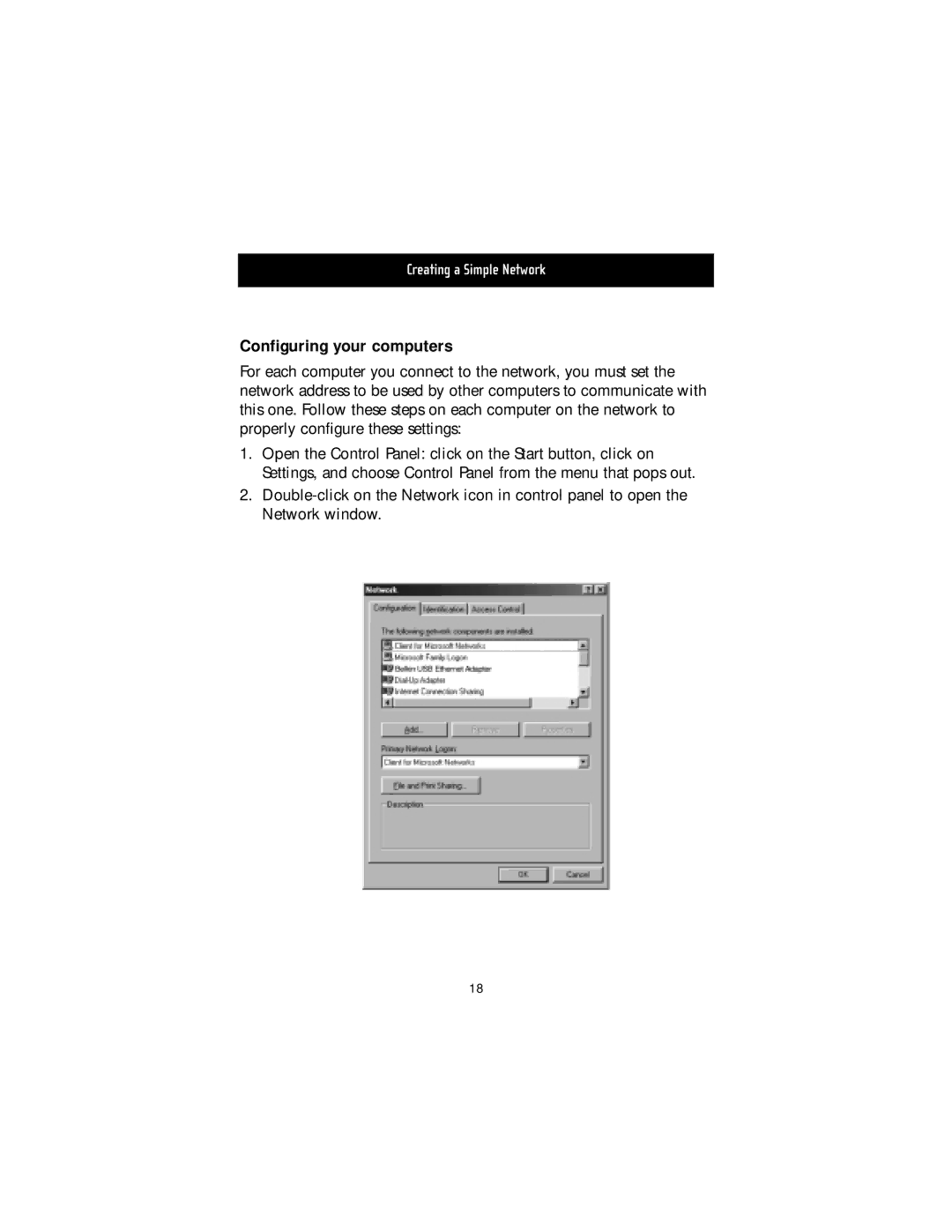 Belkin USB10 manual Configuring your computers 