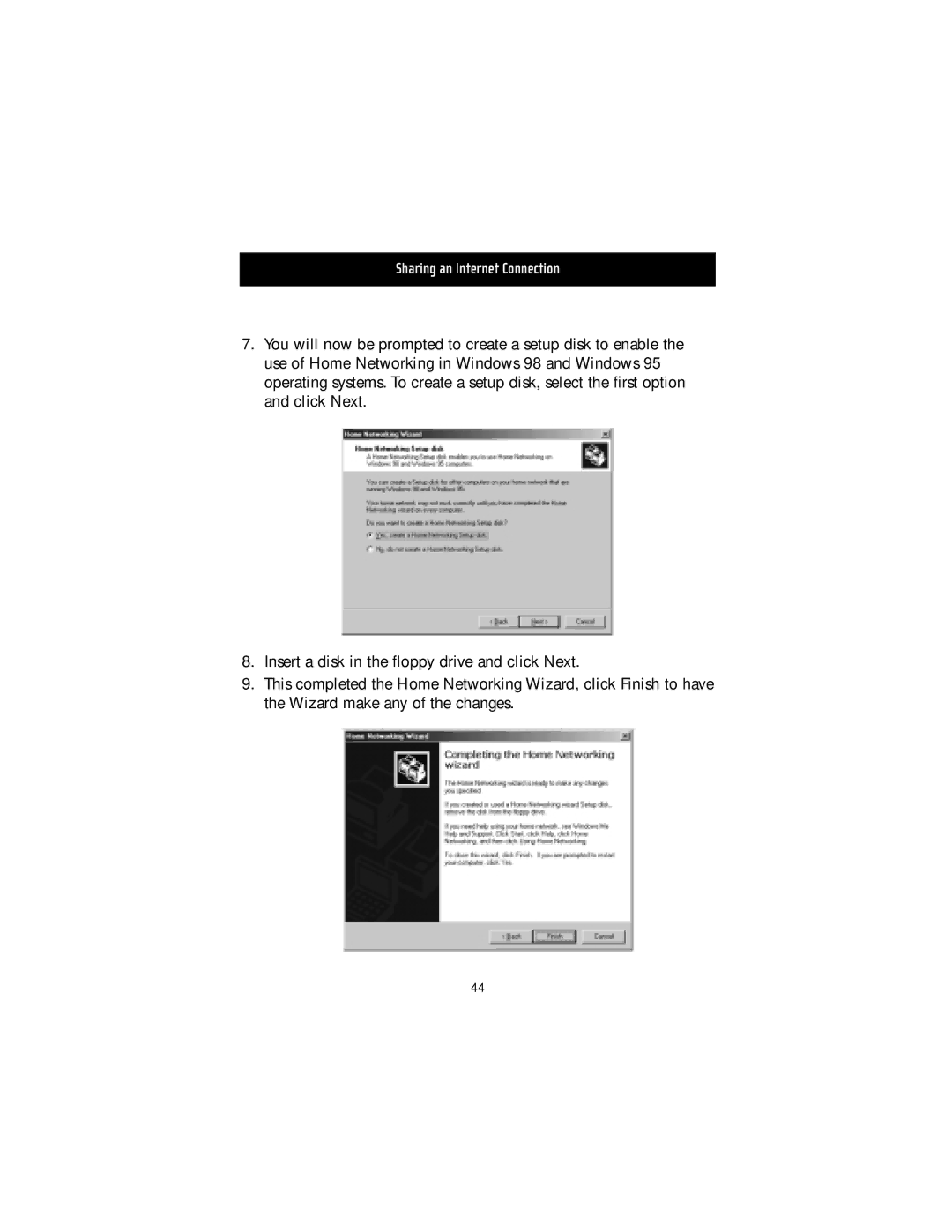 Belkin USB10 manual Sharing an Internet Connection 