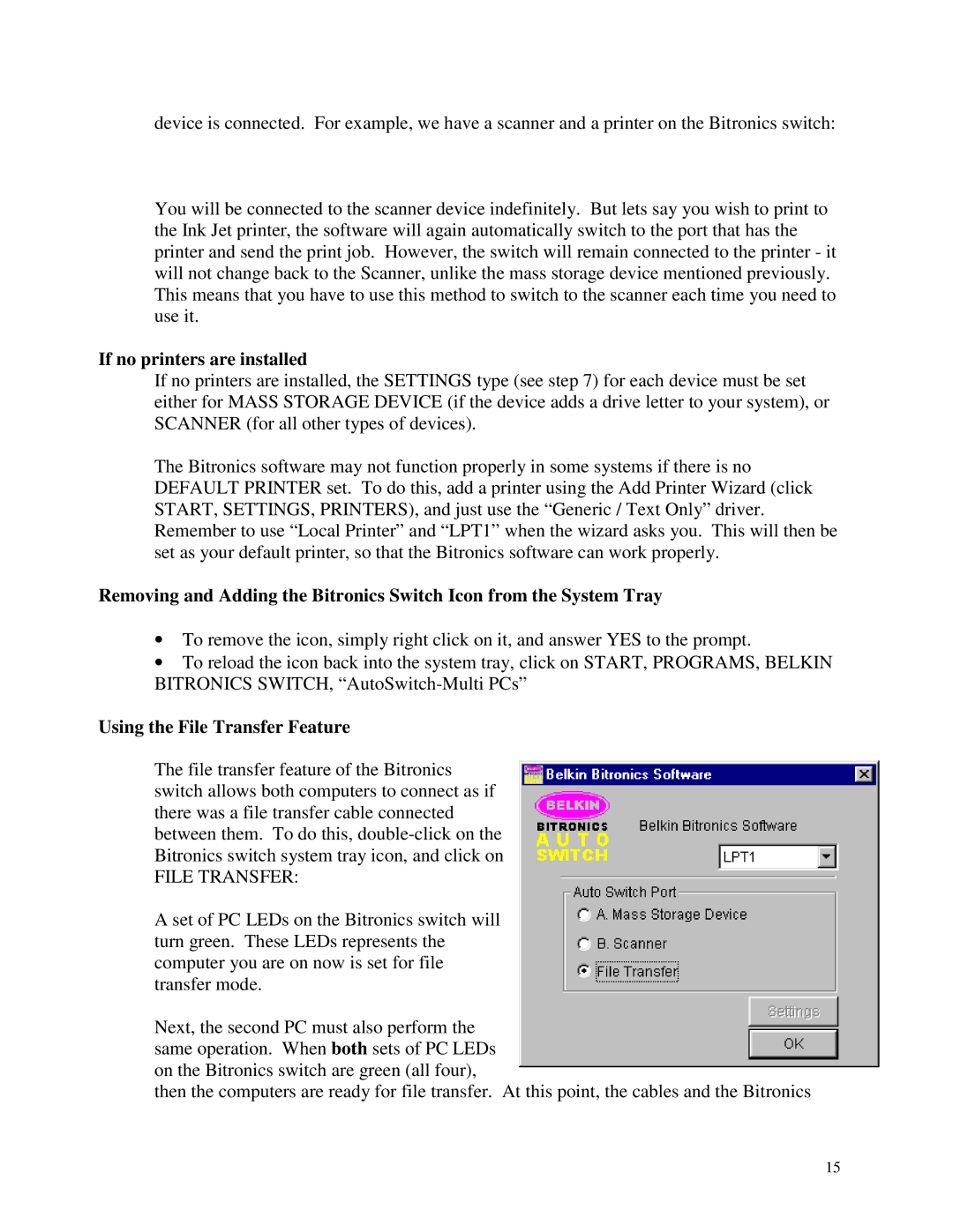 Belkin WINDOWS NT/2k/XP manual If no printers are installed 