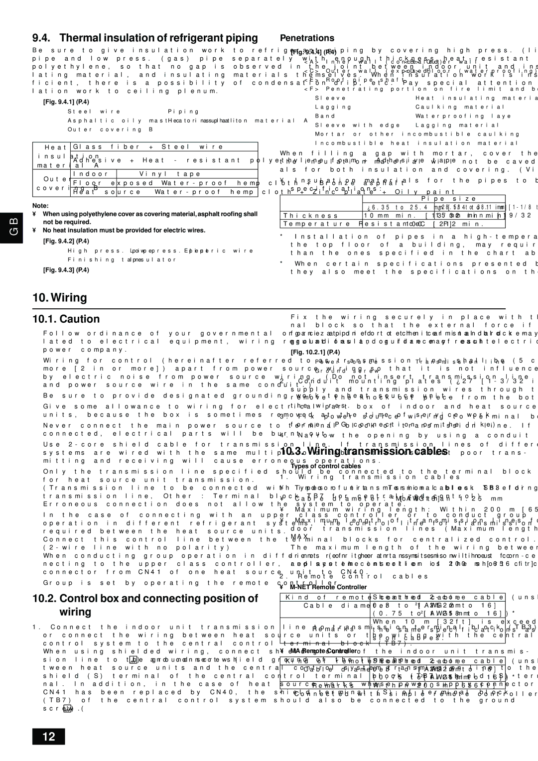 Bell Sports PQRY-P72-96TGMU-A installation manual Thermal insulation of refrigerant piping, Wiring transmission cables 