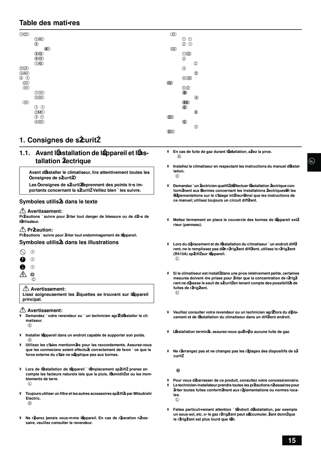 Bell Sports PQRY-P72-96TGMU-A installation manual Table des matières, Consignes de sécurité 