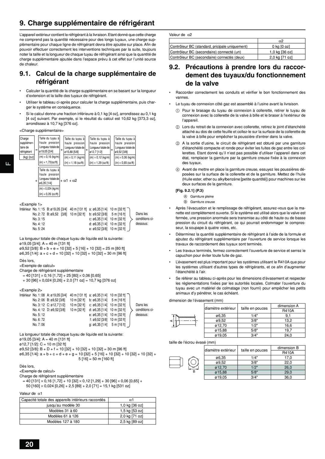 Bell Sports PQRY-P72-96TGMU-A Charge supplémentaire de réfrigérant, Calcul de la charge supplémentaire de réfrigérant 