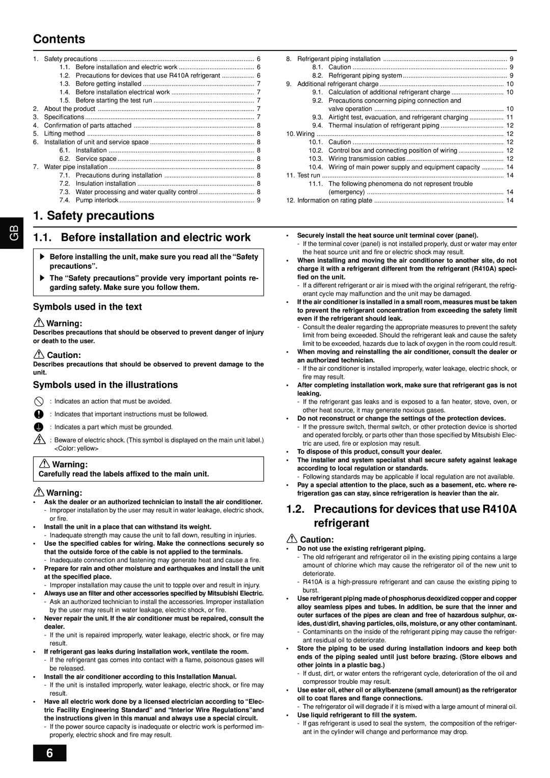 Bell Sports PQRY-P72-96TGMU-A installation manual Contents, Safety precautions 