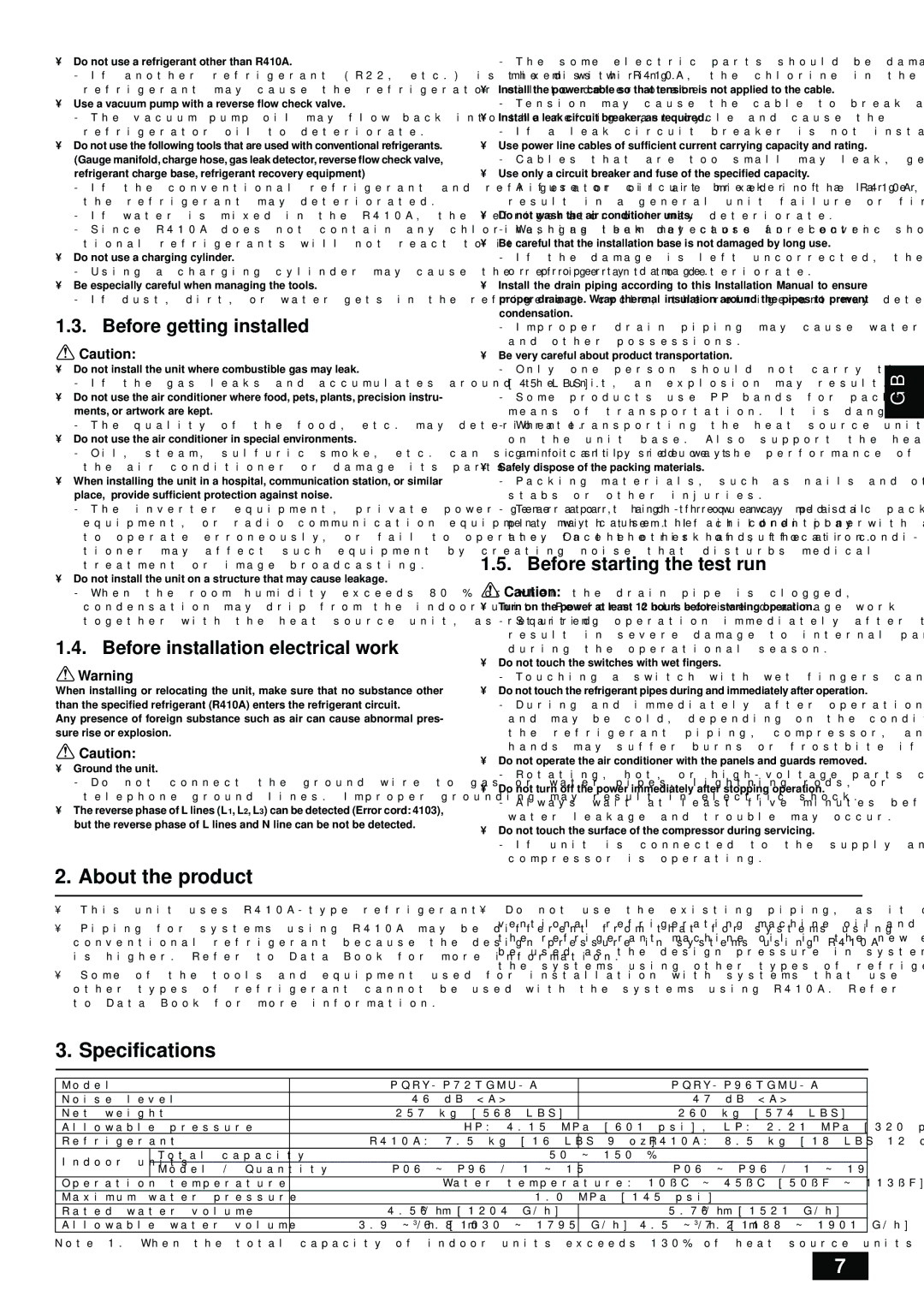 Bell Sports PQRY-P72-96TGMU-A About the product, Specifications, Before getting installed, Before starting the test run 