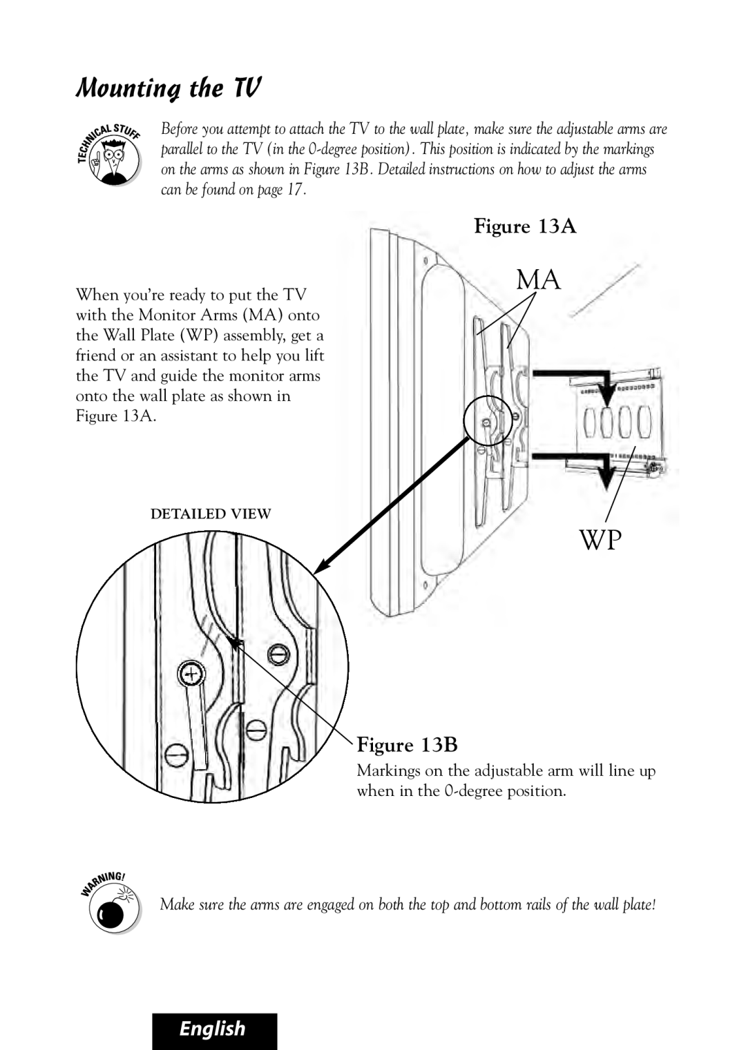 Bell'O 8325, 8315 manual Mounting the TV 