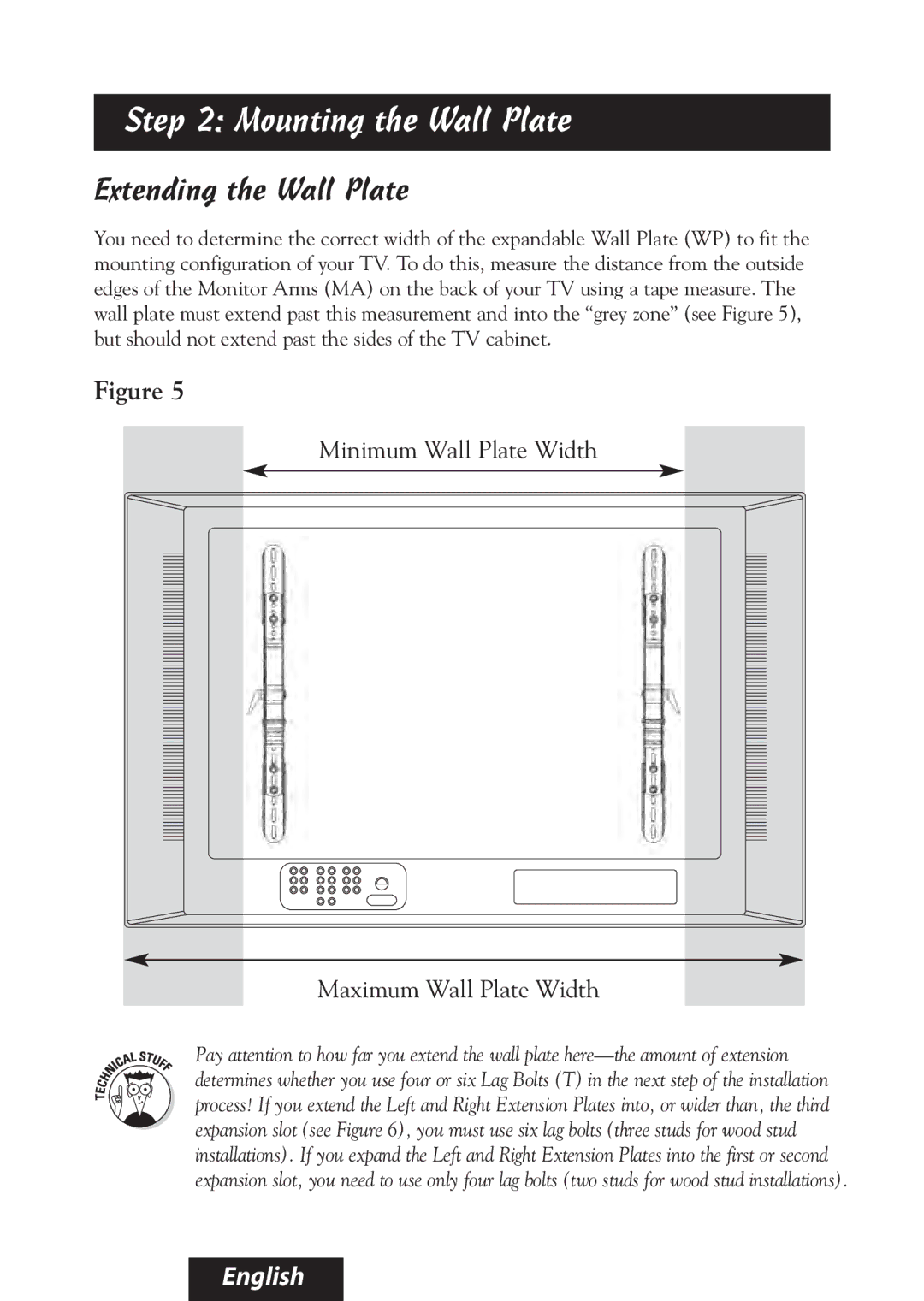 Bell'O 8335 manual Mounting the Wall Plate, Extending the Wall Plate 