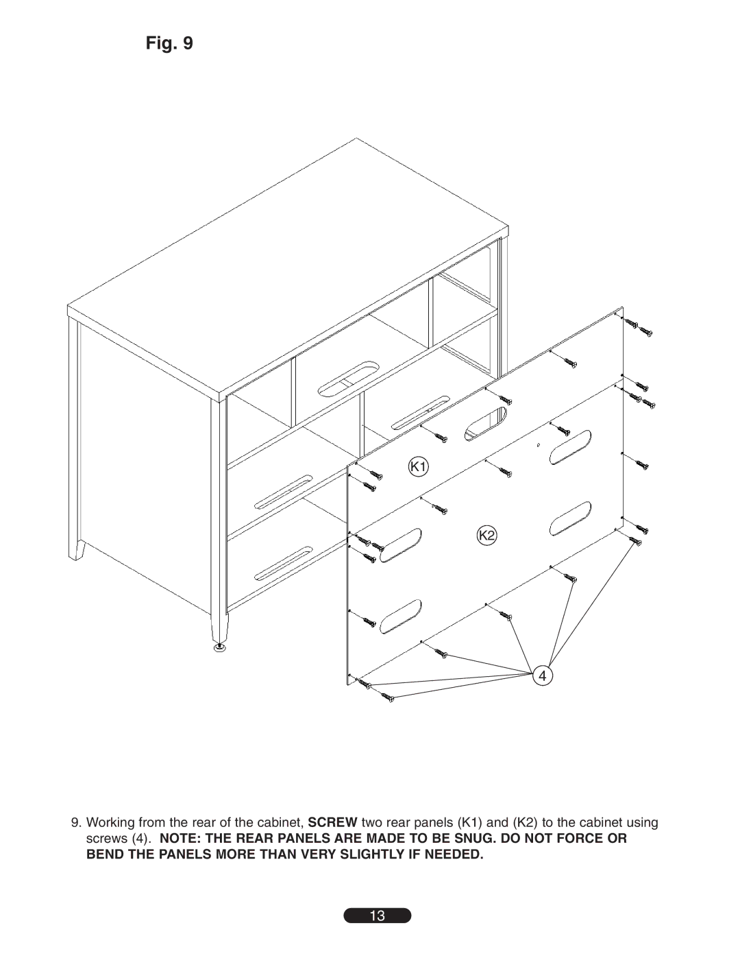 Bell'O PR-25 manual Bend the Panels More than Very Slightly if Needed 