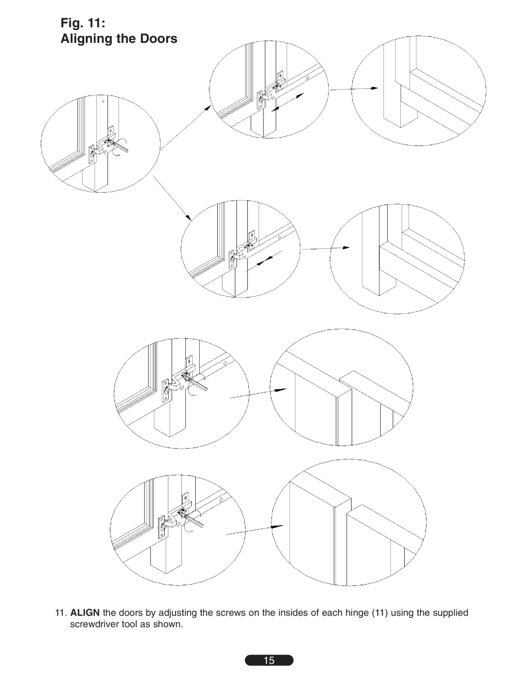 Bell'O PR-25 manual Aligning the Doors 