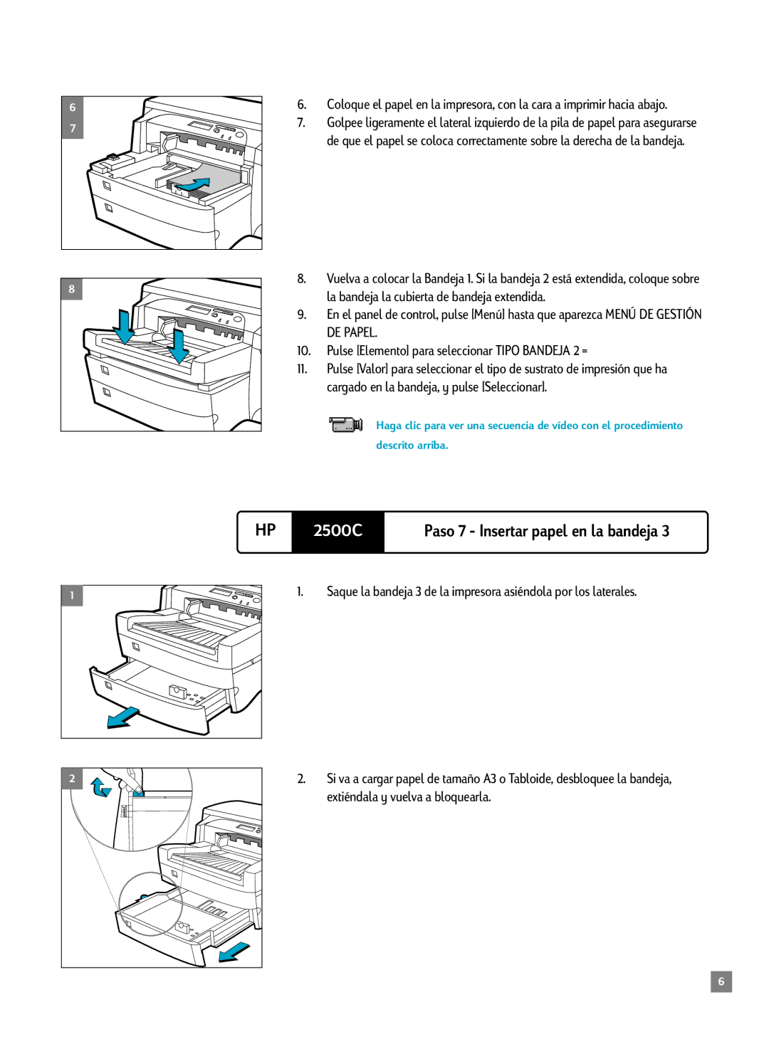 BellSouth 2500C manual Paso 7 Insertar papel en la bandeja 