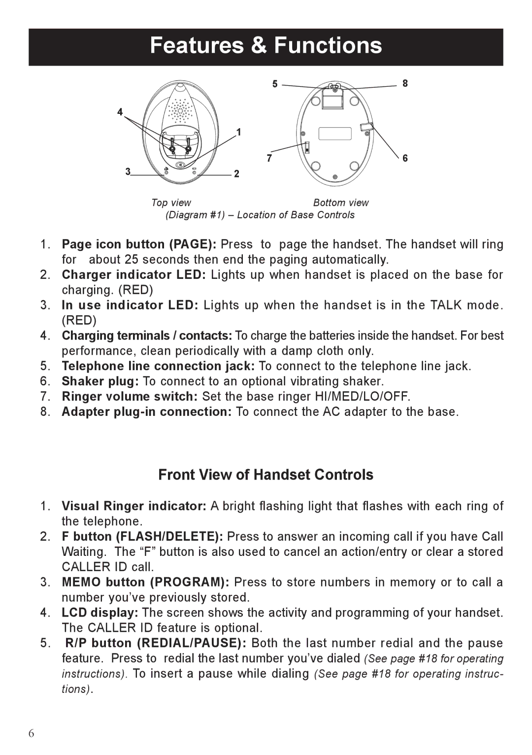 BellSouth A50 user manual Features & Functions, Icon button page Press to Handset. The handset will ring 