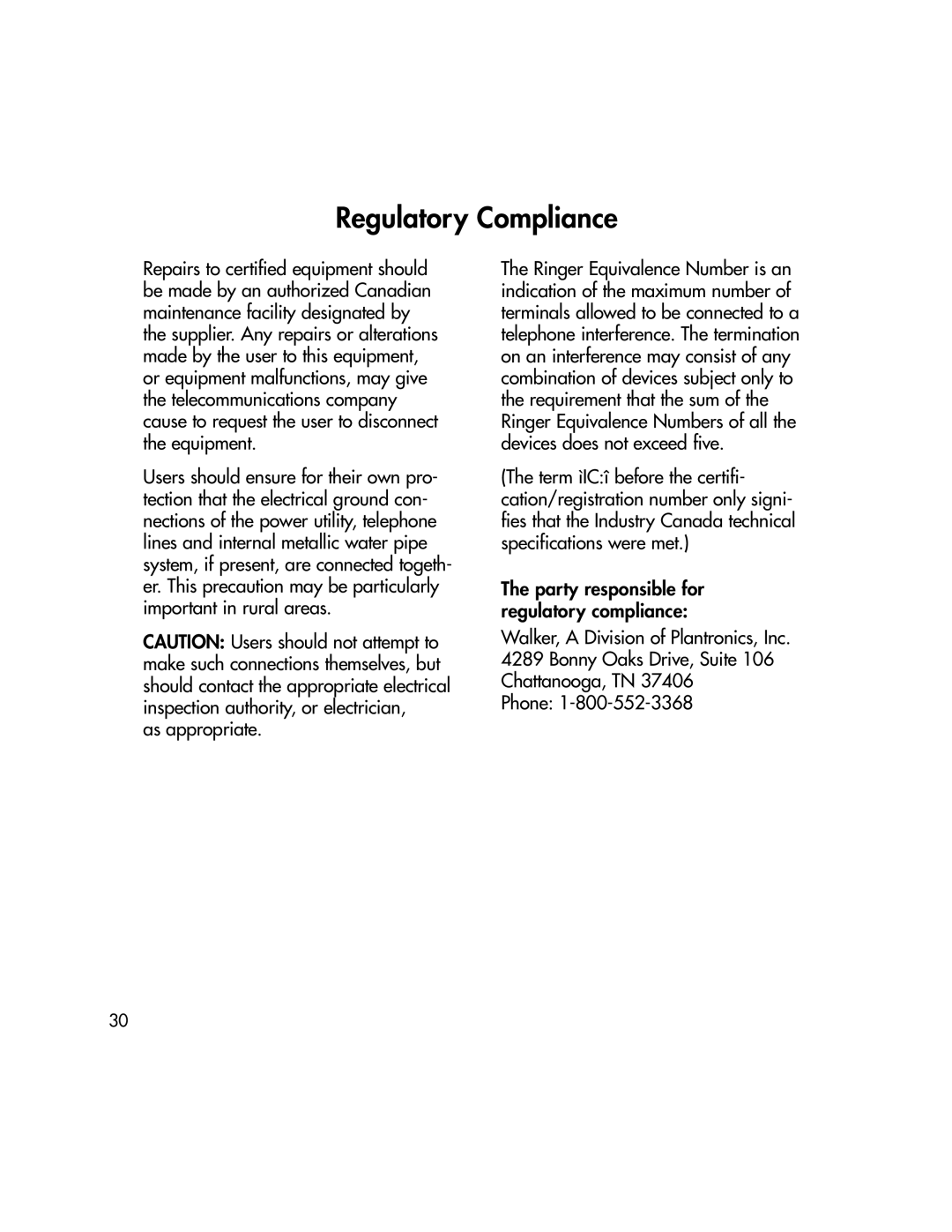 BellSouth C500 owner manual Regulatory Compliance 