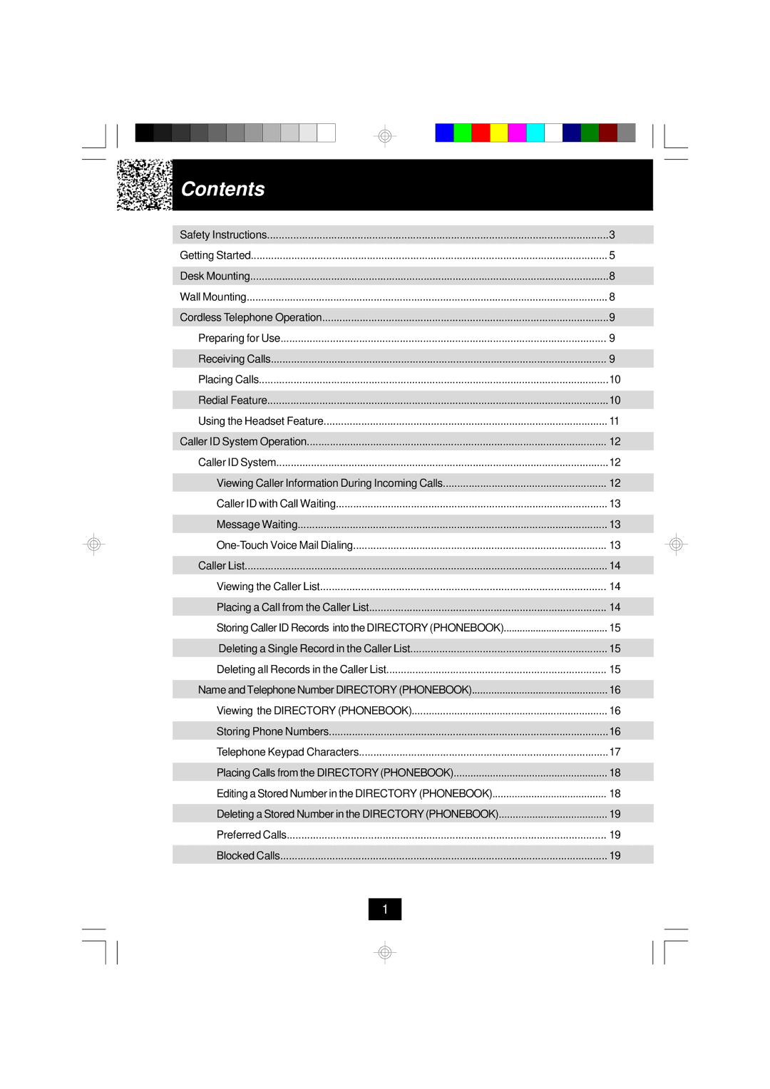 BellSouth MH9915 owner manual Contents 