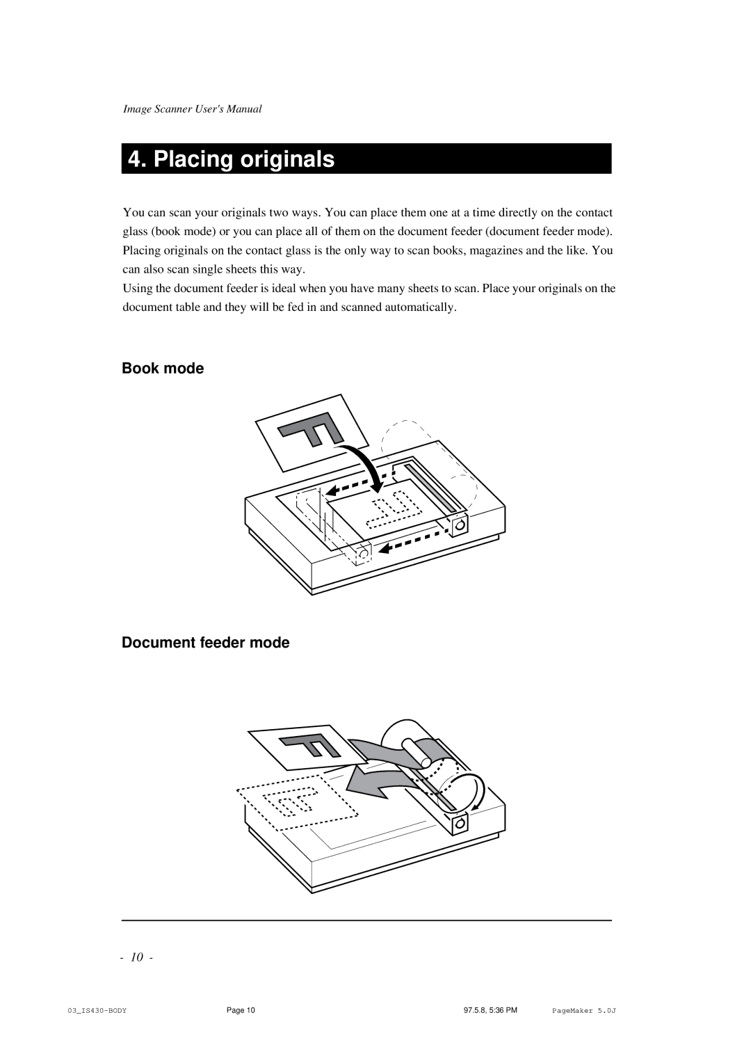 BellSouth S02294A user manual Placing originals 