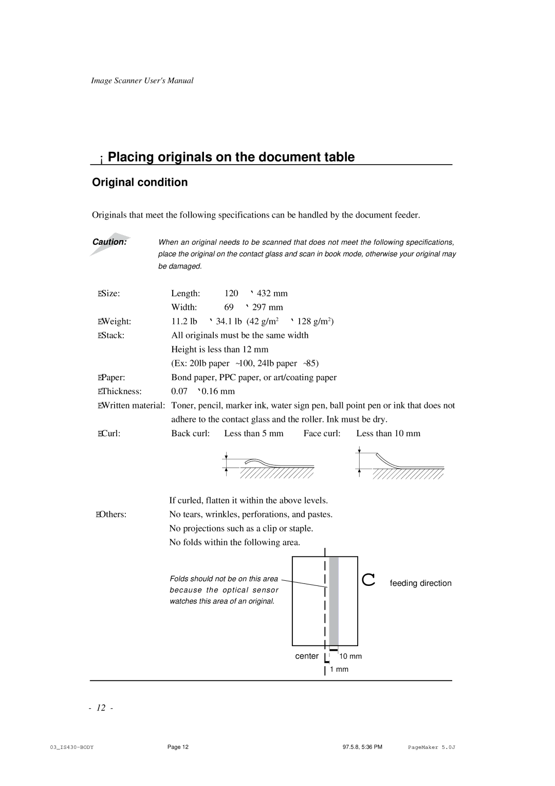 BellSouth S02294A user manual ¡ Placing originals on the document table 