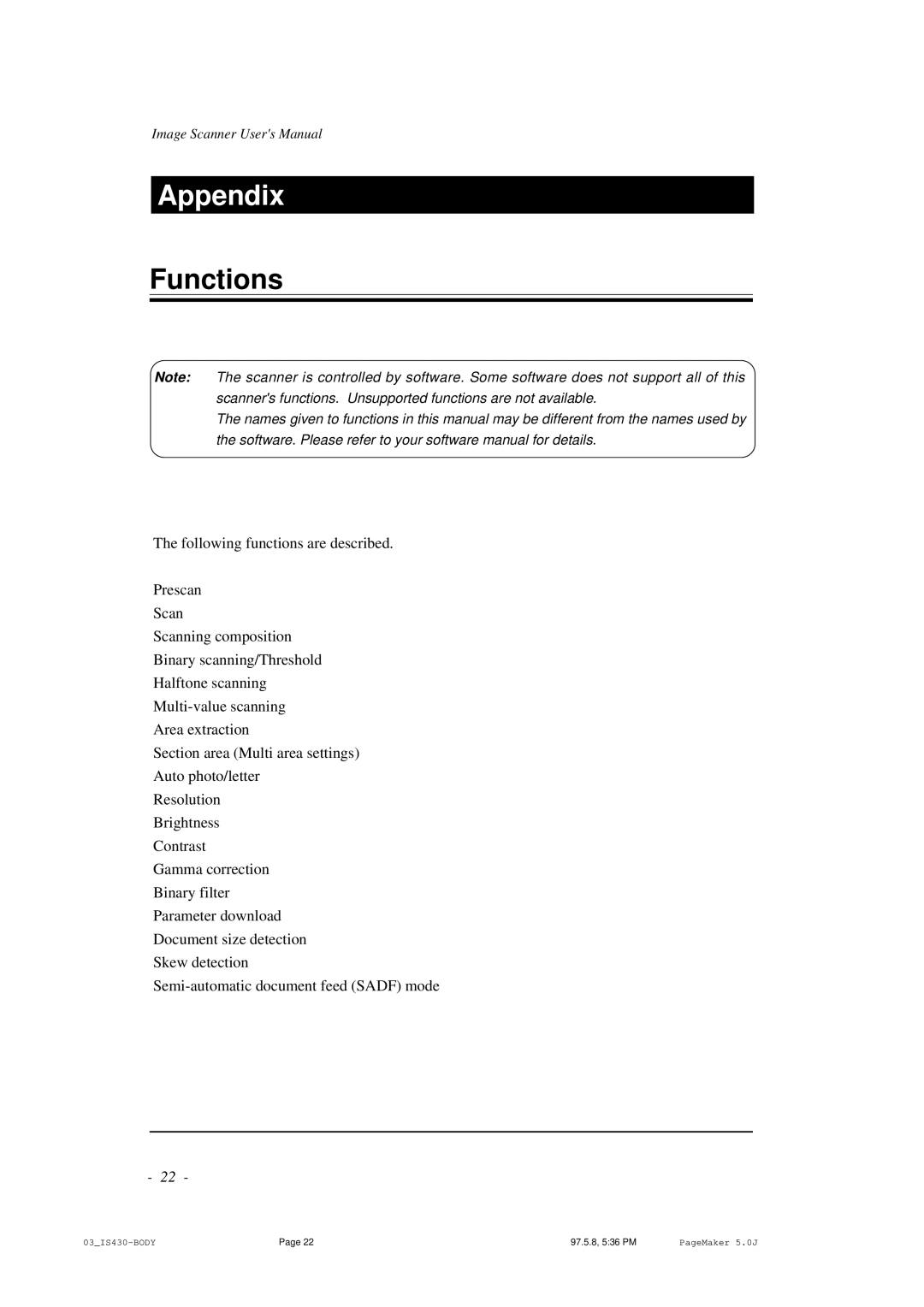 BellSouth S02294A user manual Appendix, Functions 