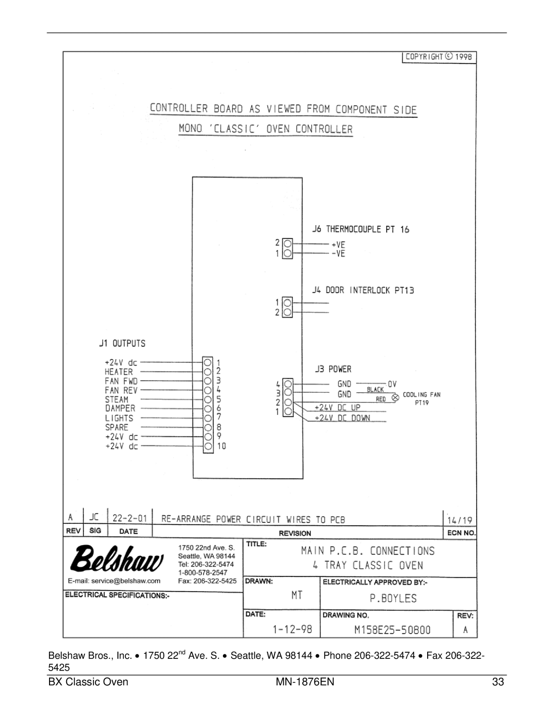 Belshaw Brothers 10-Tray, 4-Tray manual BX Classic Oven MN-1876EN 