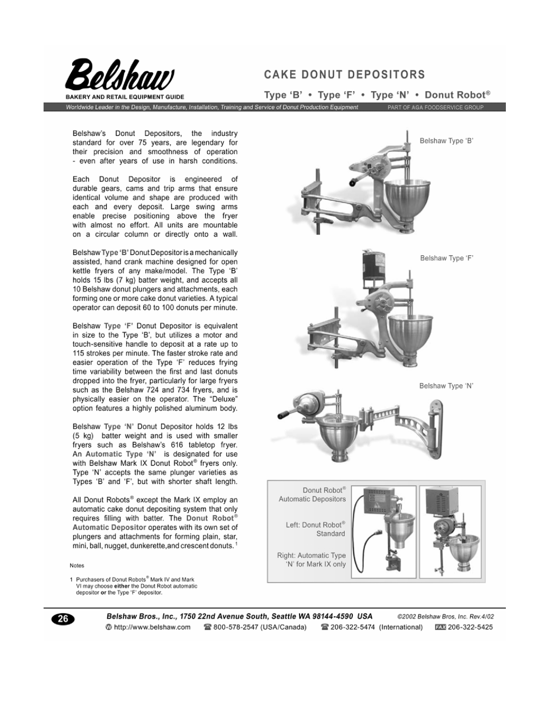 Belshaw Brothers 616BT manual 