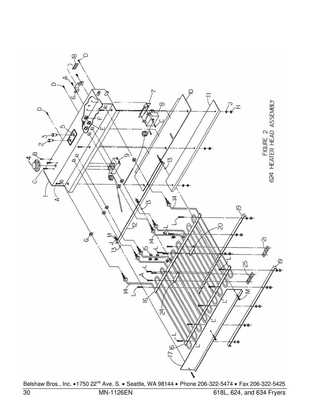 Belshaw Brothers manual MN-1126EN 618L, 624, and 634 Fryers 