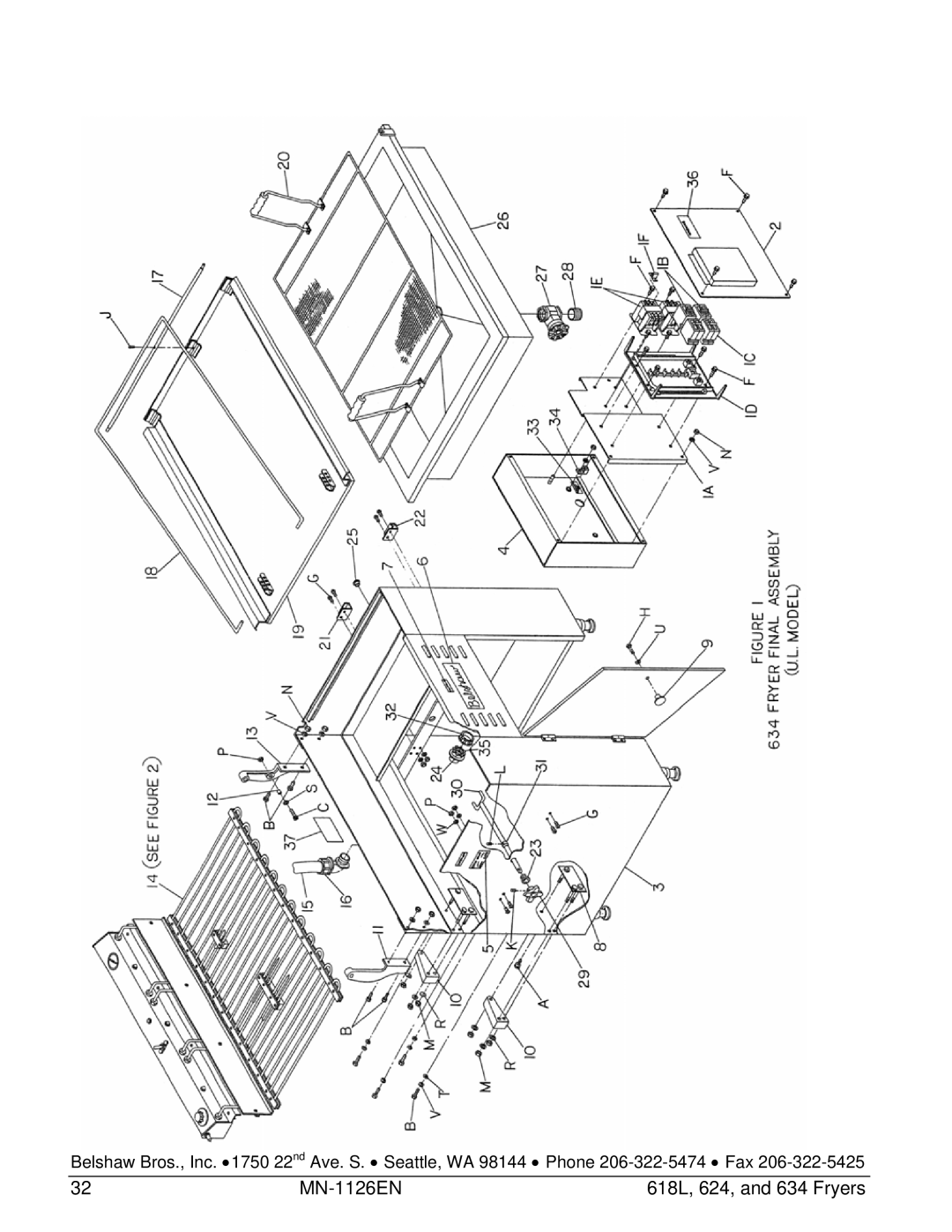 Belshaw Brothers manual MN-1126EN 618L, 624, and 634 Fryers 