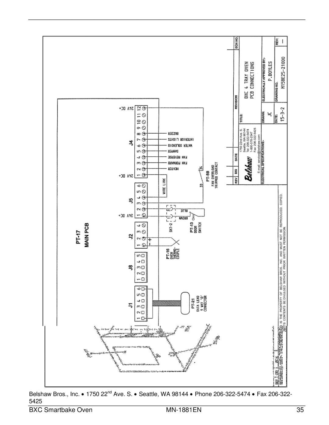 Belshaw Brothers manual BXC Smartbake Oven MN-1881EN 