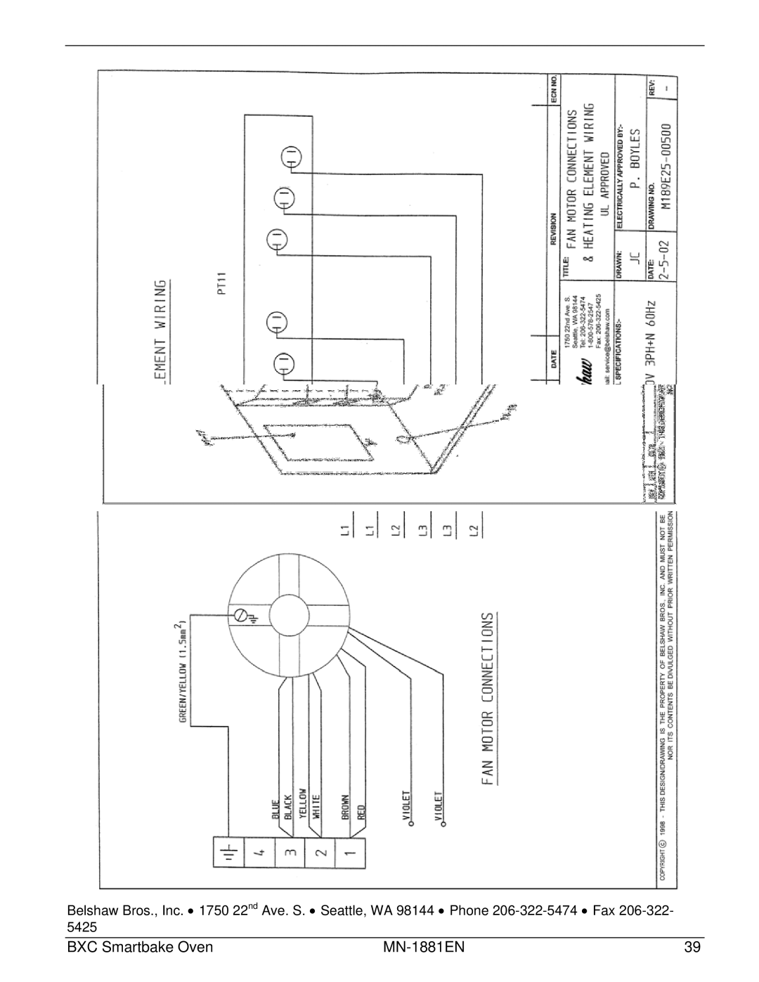 Belshaw Brothers manual BXC Smartbake Oven MN-1881EN 