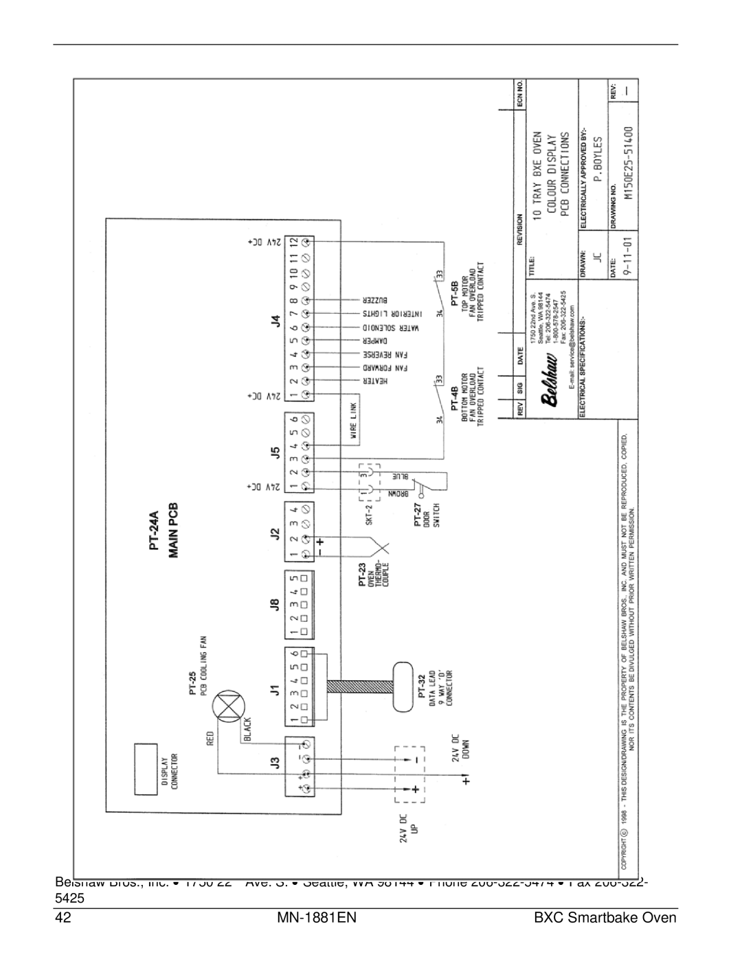 Belshaw Brothers manual MN-1881EN BXC Smartbake Oven 