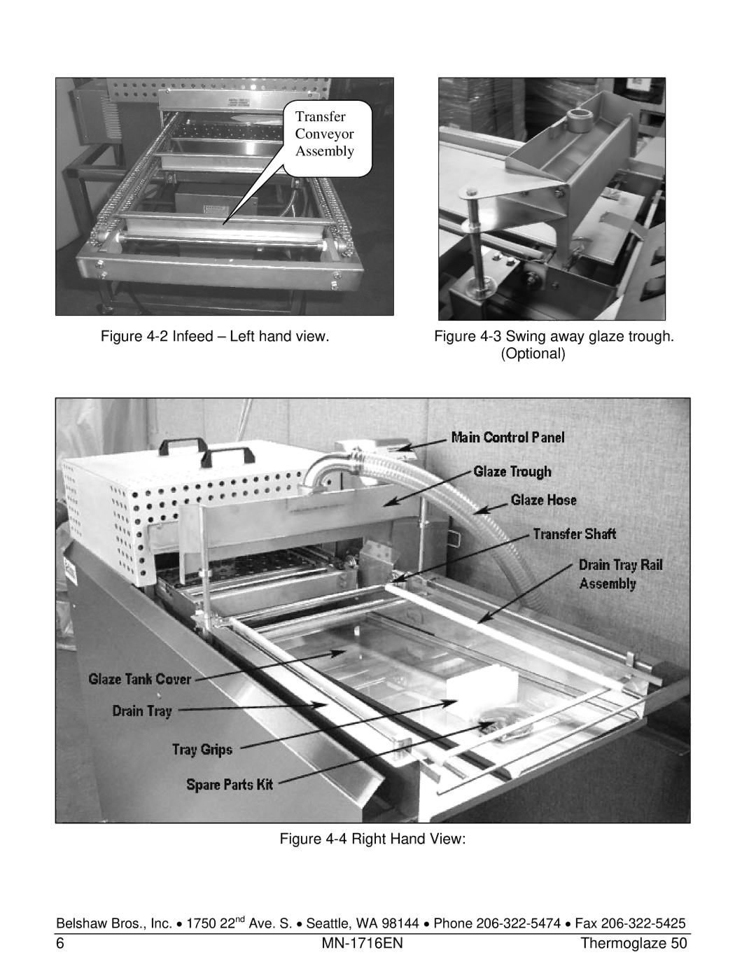 Belshaw Brothers TG 50 manual Infeed Left hand view 