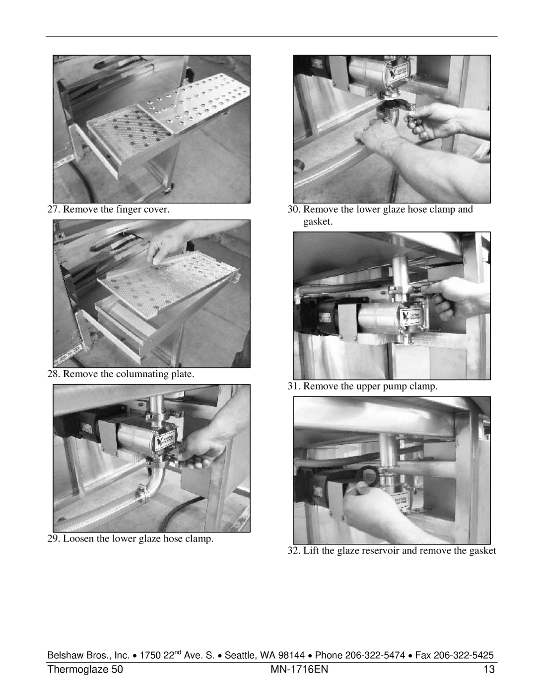 Belshaw Brothers TG 50 manual Thermoglaze MN-1716EN 